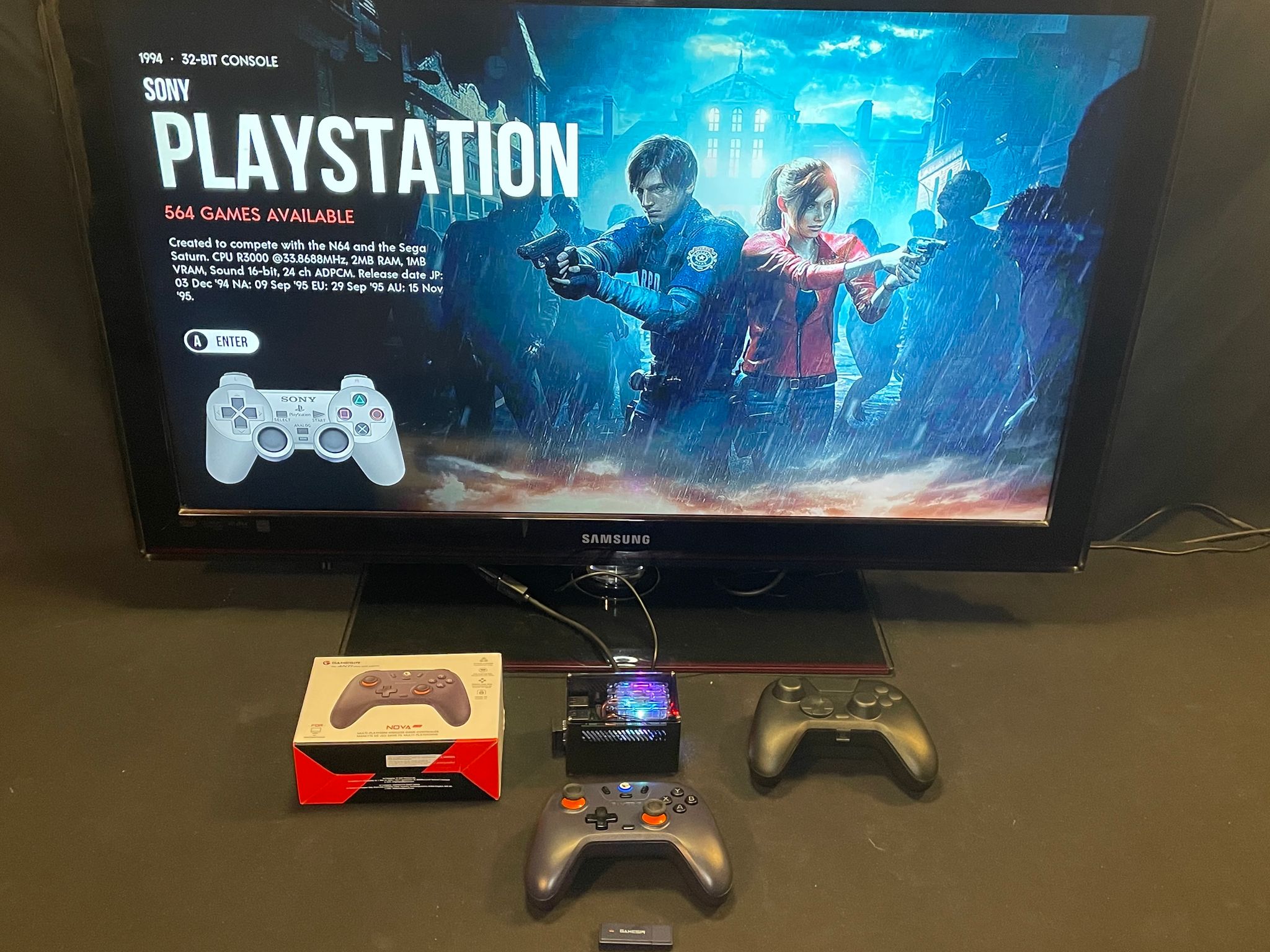 Raspberry Pi 4 8gb 1tb m.2 SSD Retropie With Gamesir Controller And Accessories