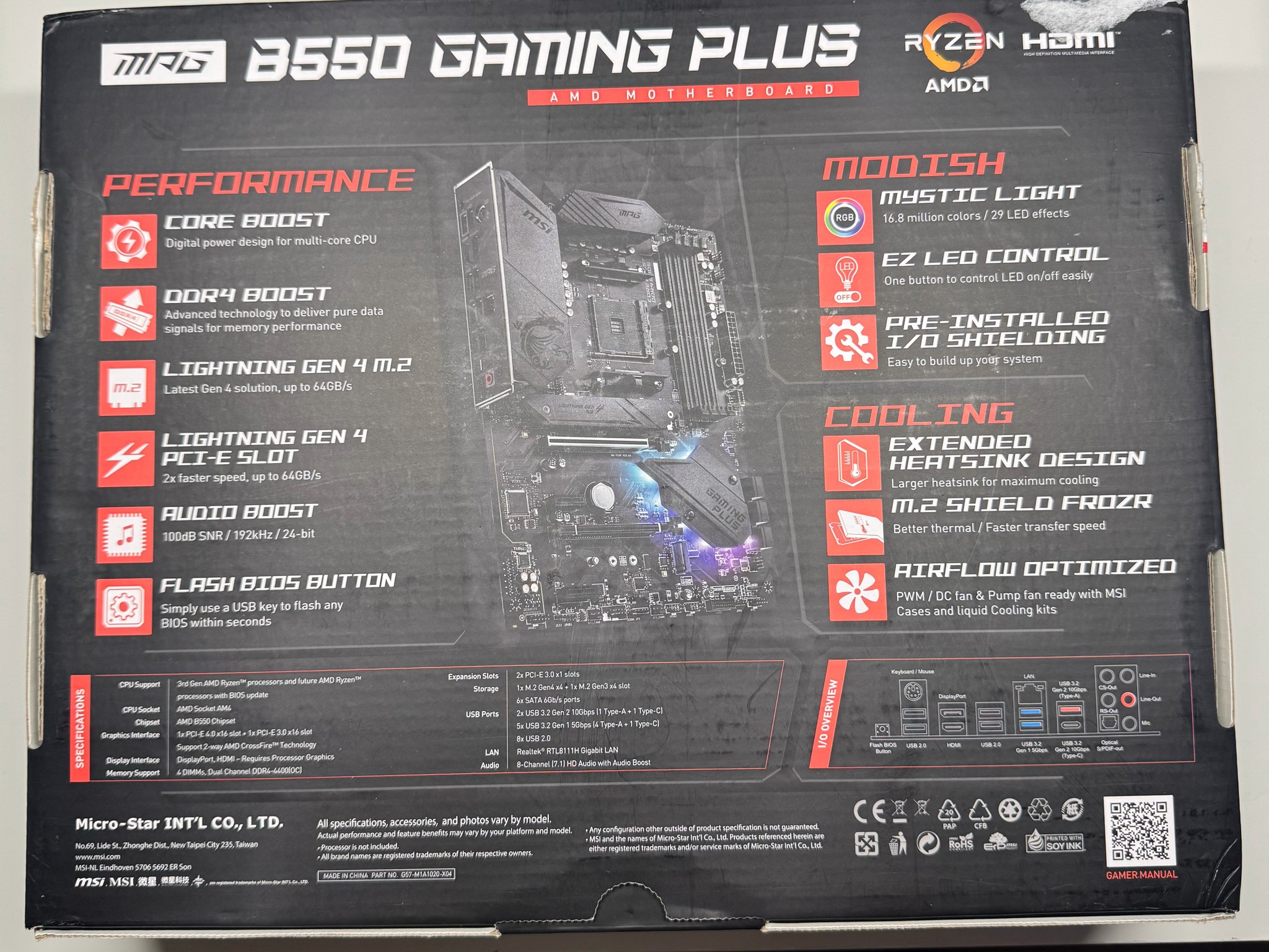 MSI MPG Gaming B550 Gaming Plus ATX AM4 Motherboard
