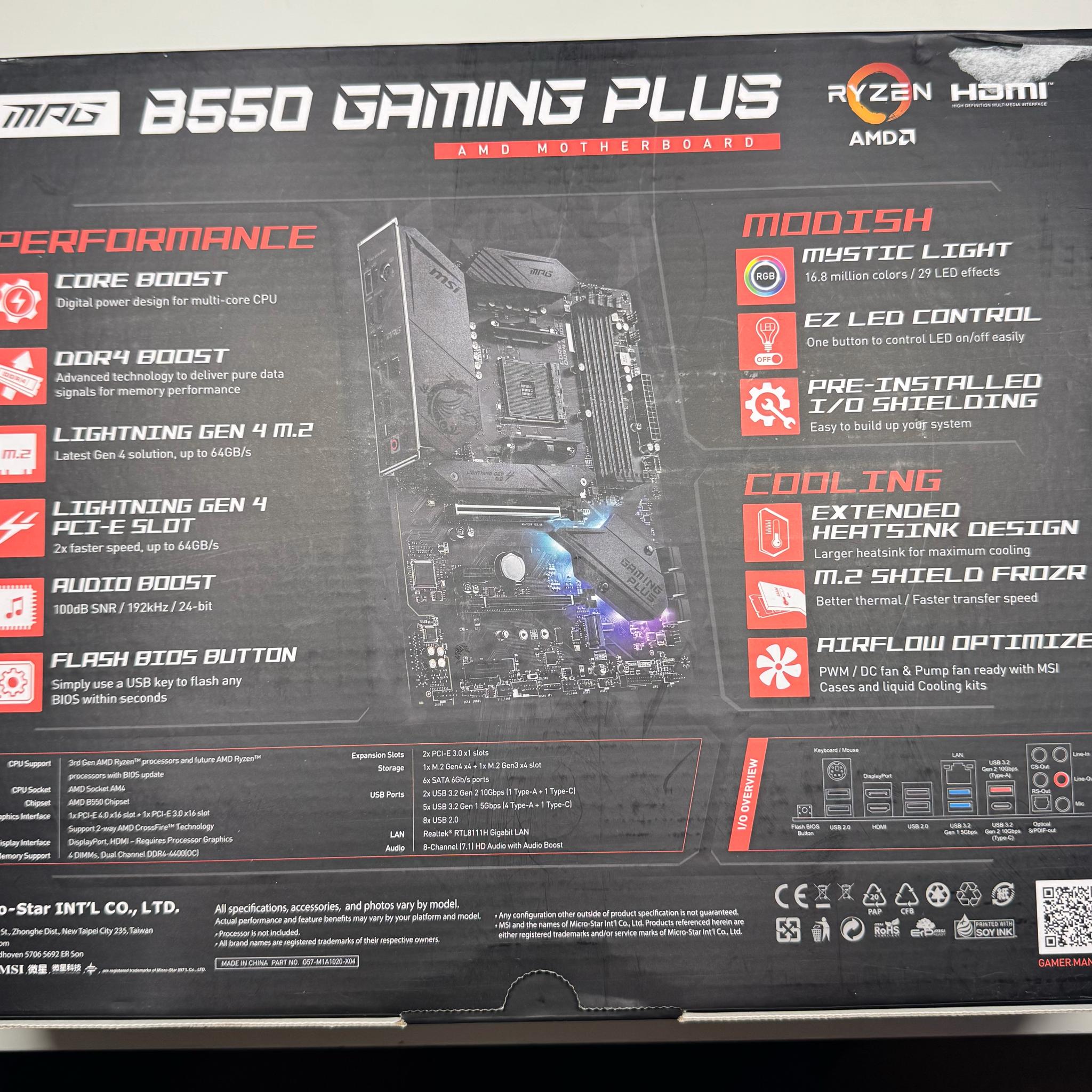 MSI MPG Gaming B550 Gaming Plus ATX AM4 Motherboard