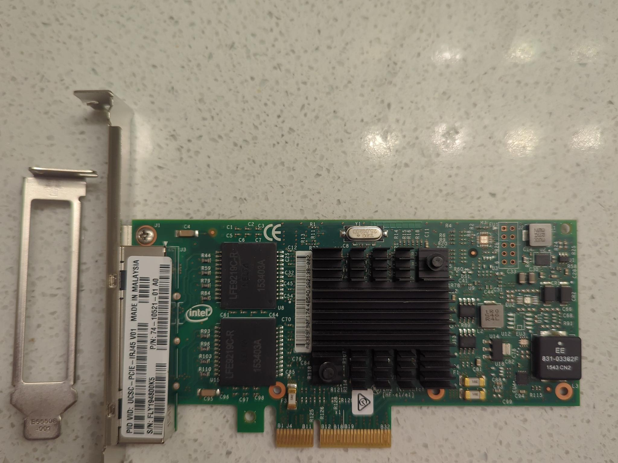 Intel i350 4 Port 1Gbps Adapter with Standard & Low Profile Brackets