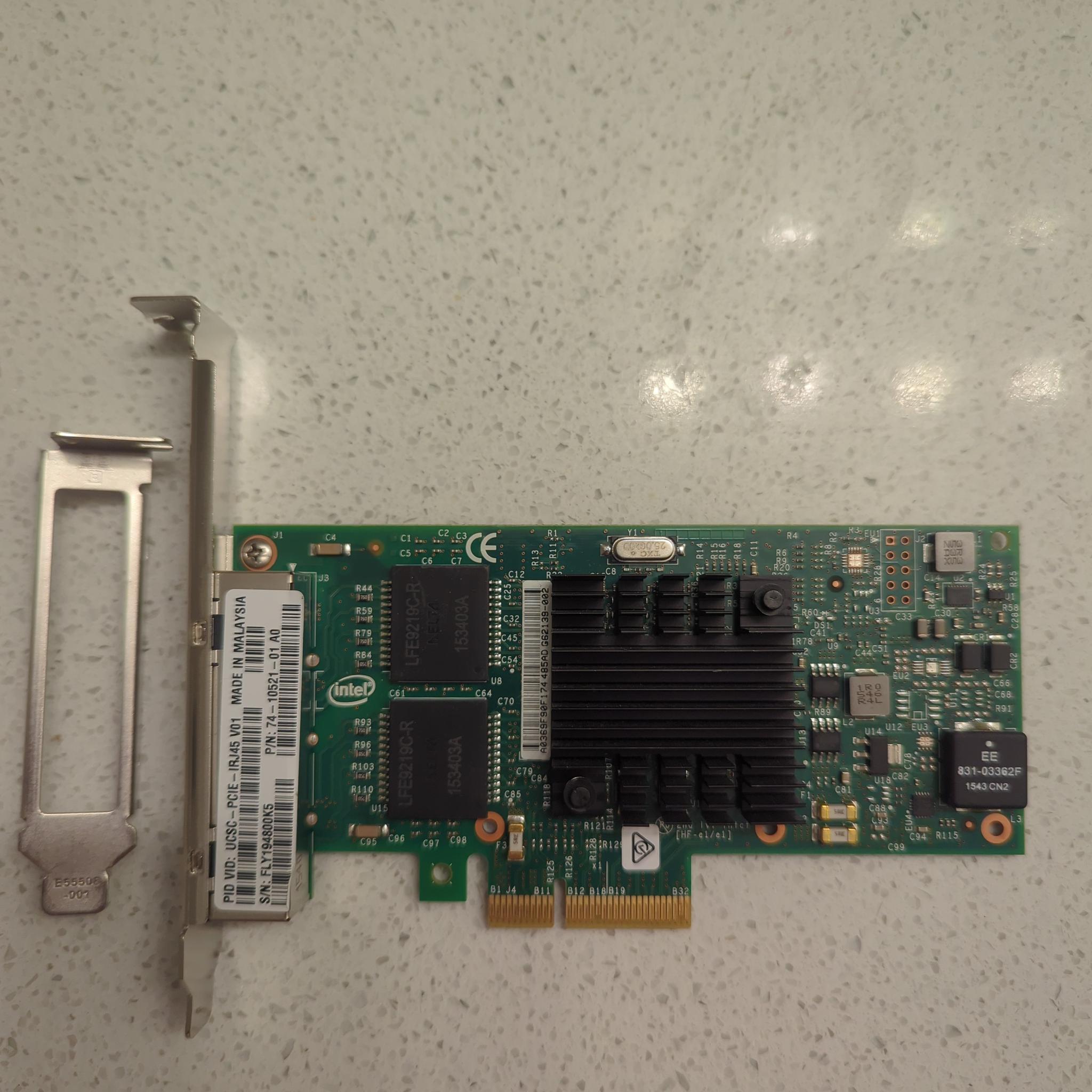 Intel i350 4 Port 1Gbps Adapter with Standard & Low Profile Brackets