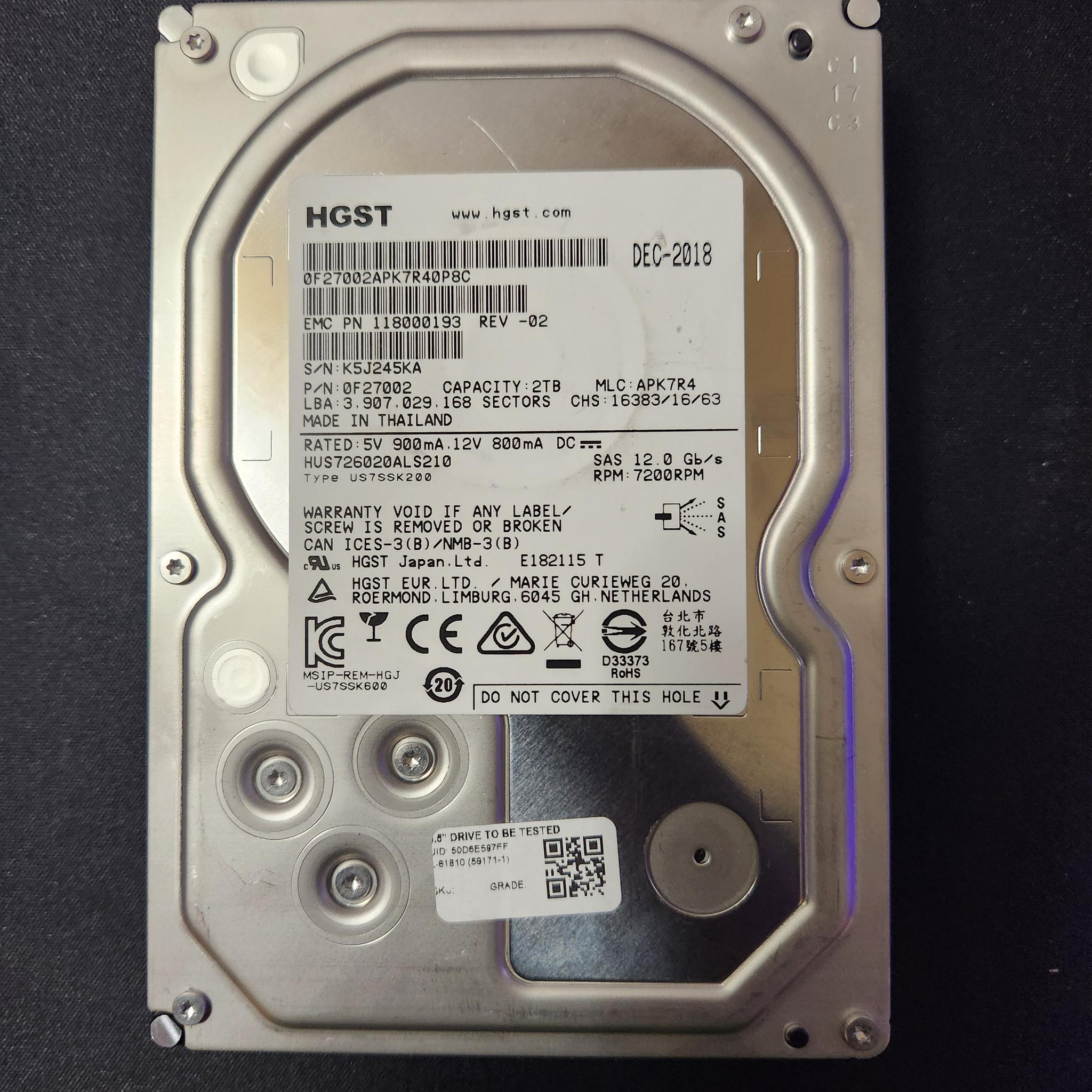Hitachi 2TB 3.5 SAS HDD