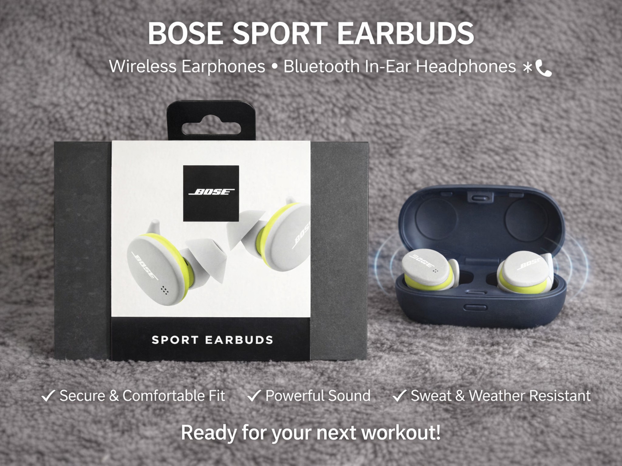 Bose Sport Earbud Wireless Earphones Bluetooth In-Ear Headphones SEALED NEW