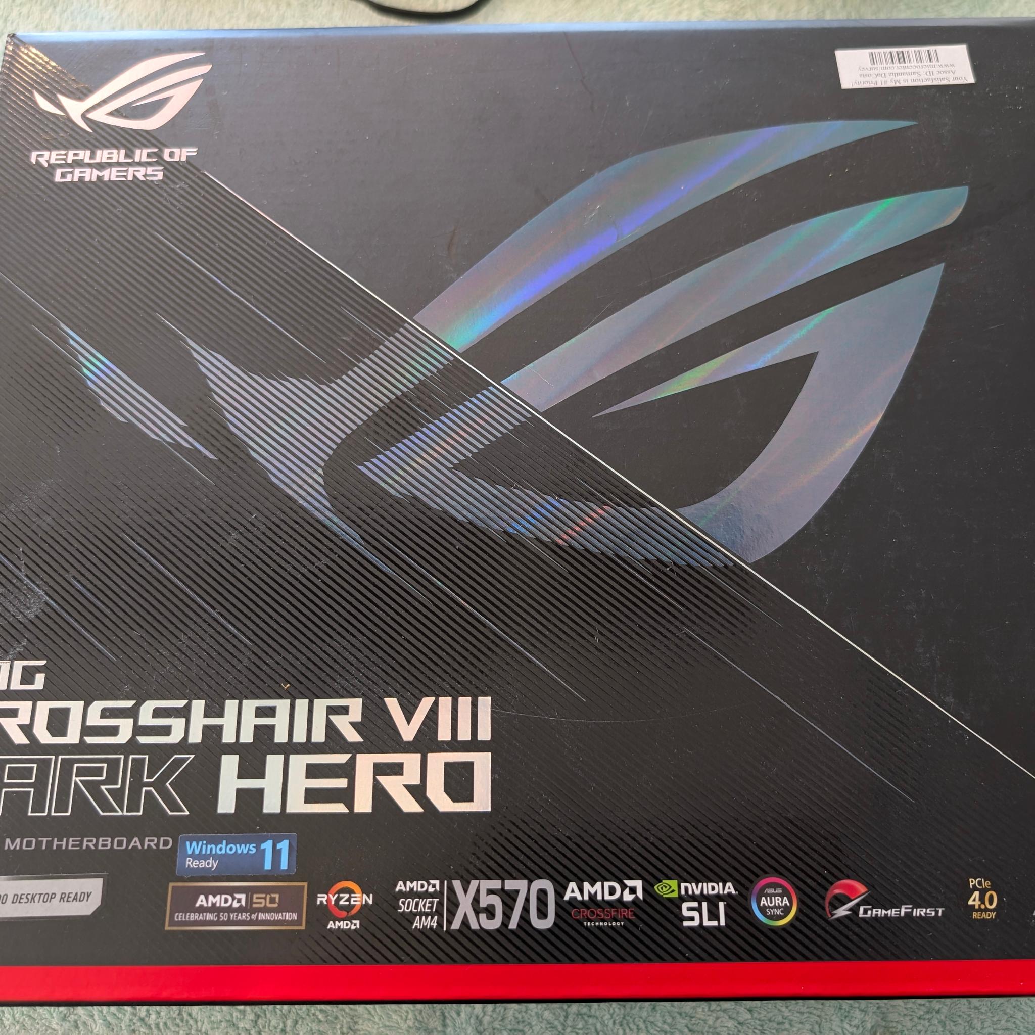 🏆 AM4 ENDGAME 🏆 ASUS ROG Crosshair VIII Dark Hero 🌑 | Latest BIOS ⚡ | Boxed & Ready! 📦🔥
