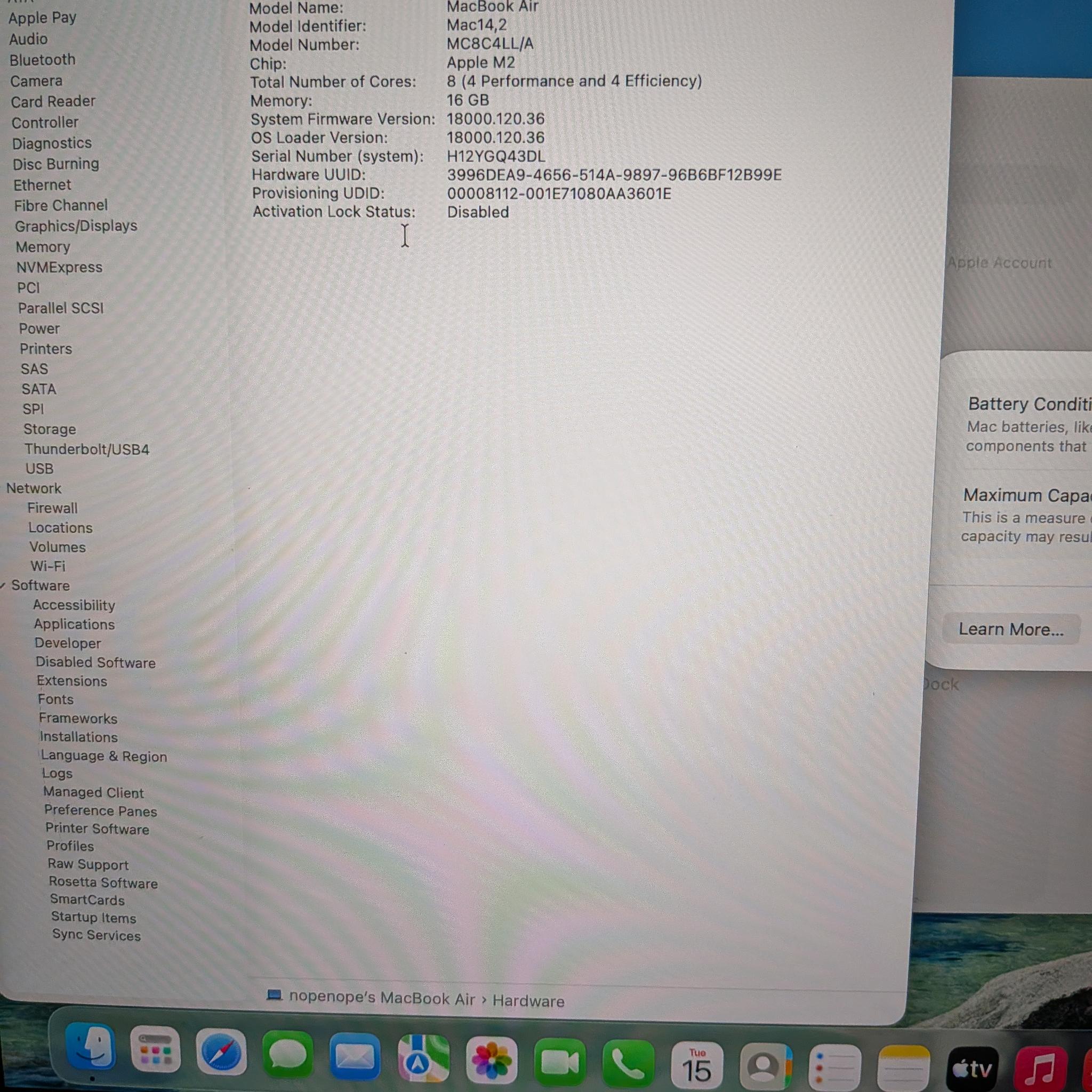 Macbook Air M2 16gb