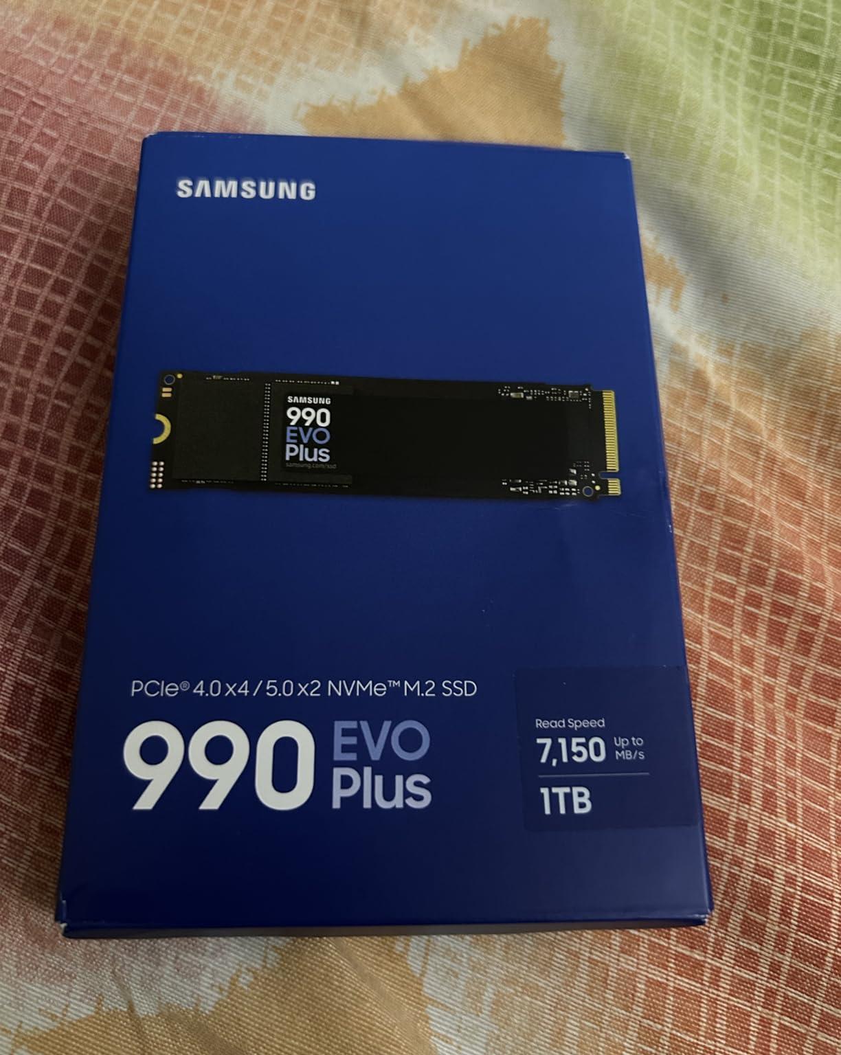 1TB Samsung 990 EVO Plus SSD, PCIe Gen 4x4, Gen 5x2 M.2 2280, Speeds Up-to 7,150 MB/s