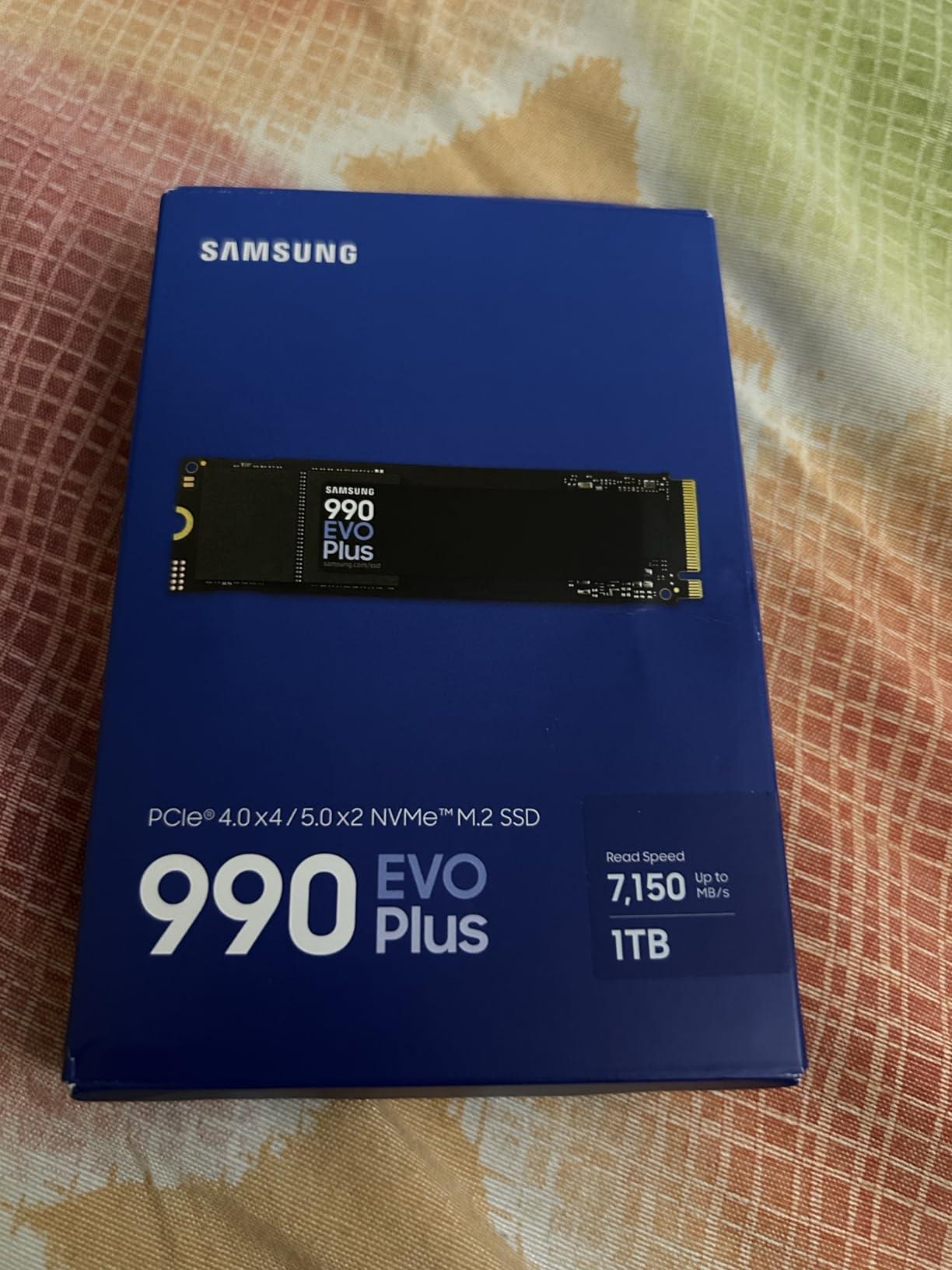 1TB Samsung 990 EVO Plus SSD, PCIe Gen 4x4, Gen 5x2 M.2 2280, Speeds Up-to 7,150 MB/s