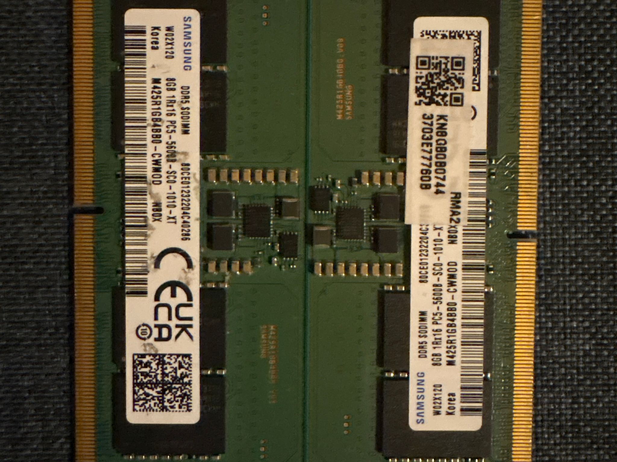 Samsung 16GB Dual-Channel Kit (2x 8GB) DDR5 5600MHz PC5-44800 1Rx16 SODIMM Laptop Memory⁠