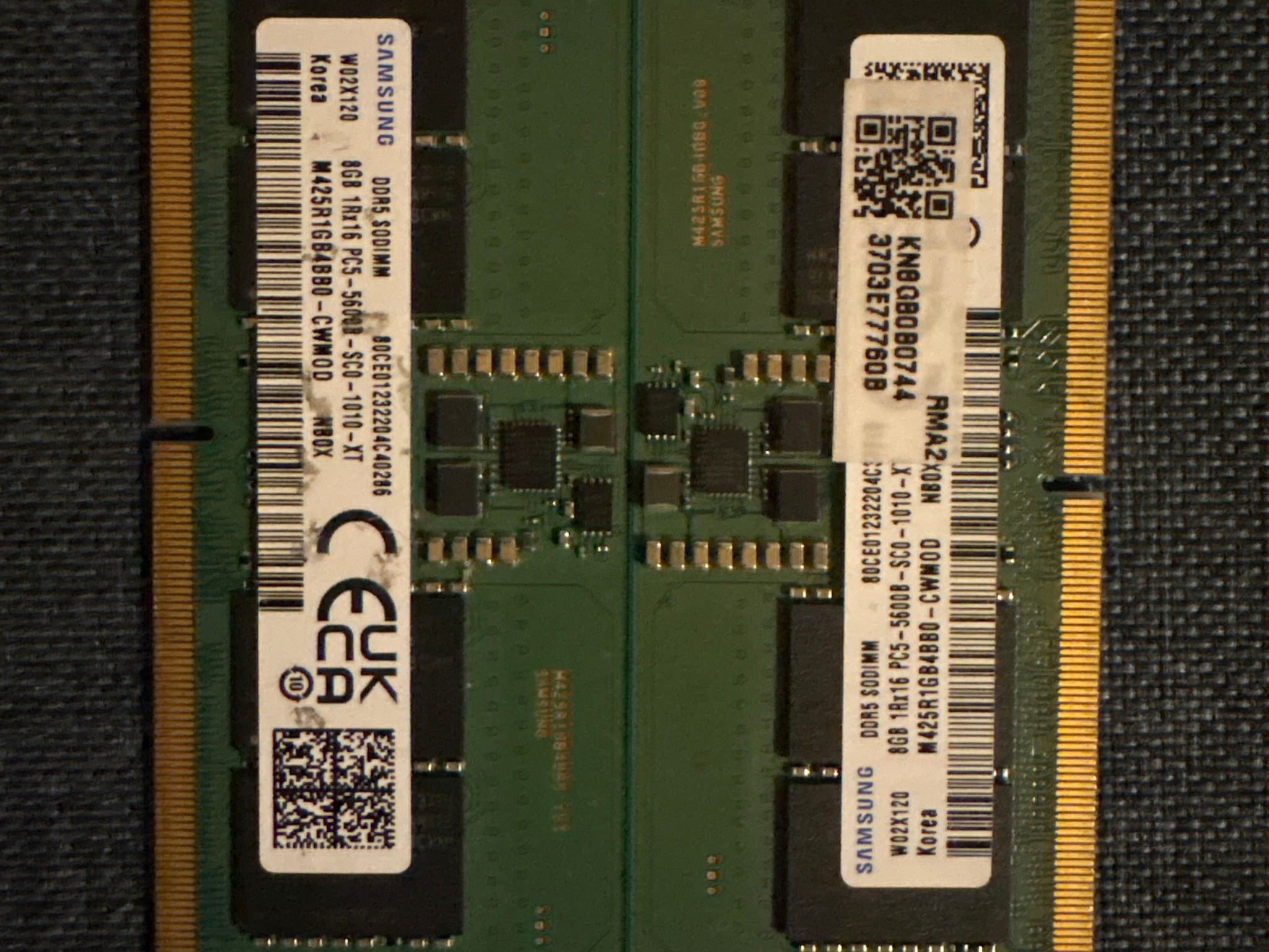 Samsung 16GB Dual-Channel Kit (2x 8GB) DDR5 5600MHz PC5-44800 1Rx16 SODIMM Laptop Memory⁠
