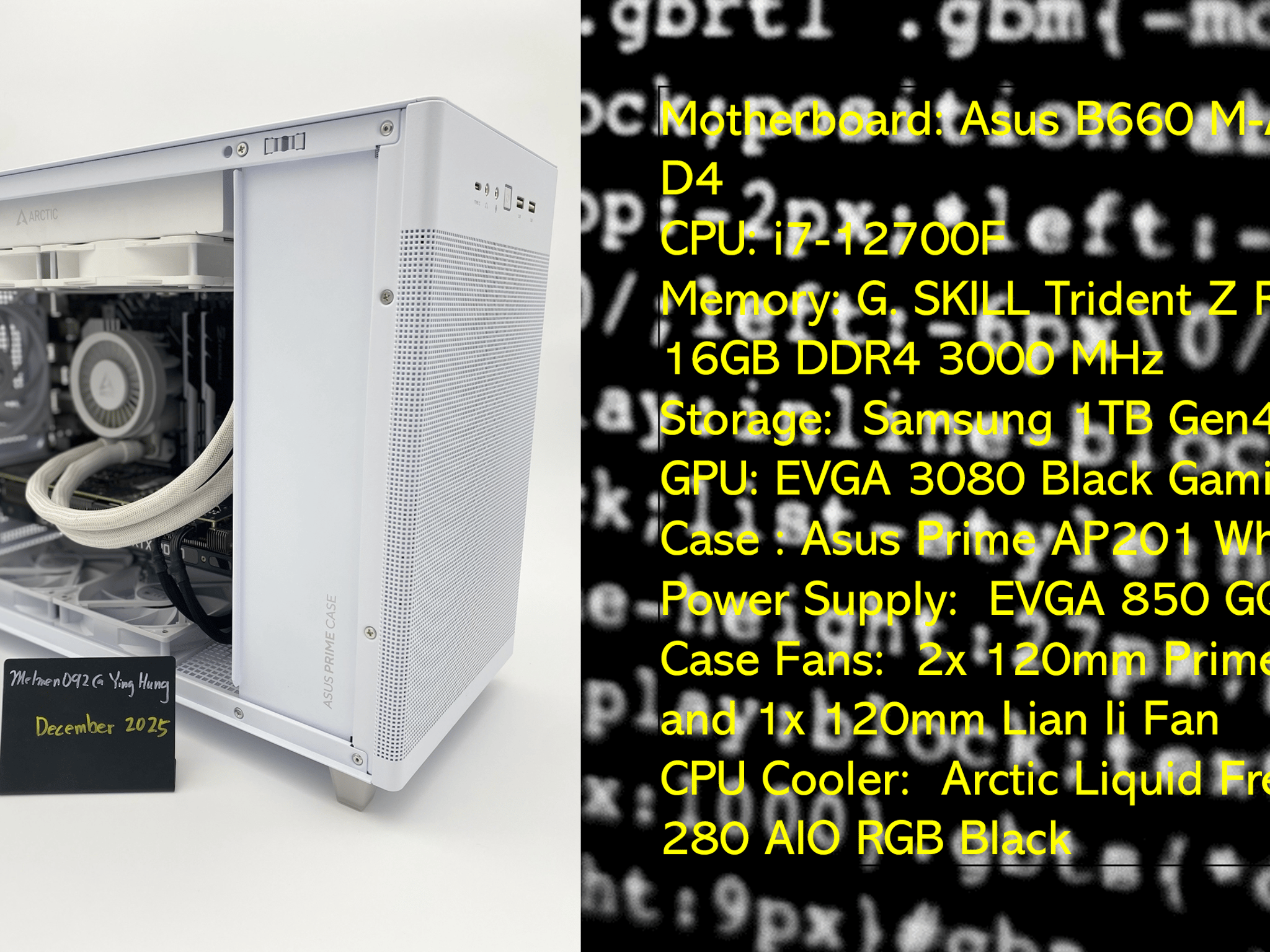 4K StartUp WhiteRock | i7-12700F | 3080 | DDR4 16GB | 1TB Storage