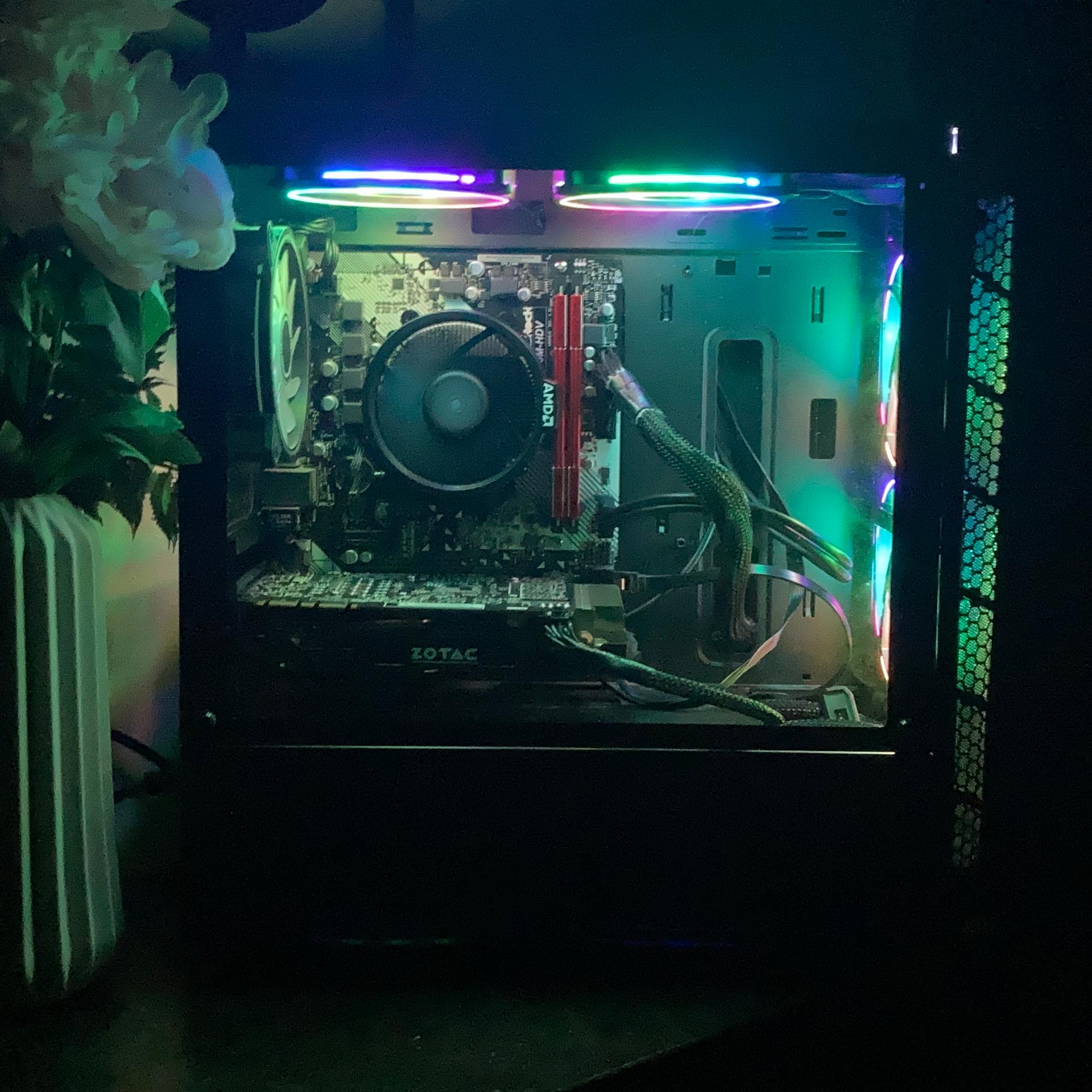 High-Performance Gaming PC – Ryzen 7 + GTX 1070 | 16GB RAM | RGB Setup