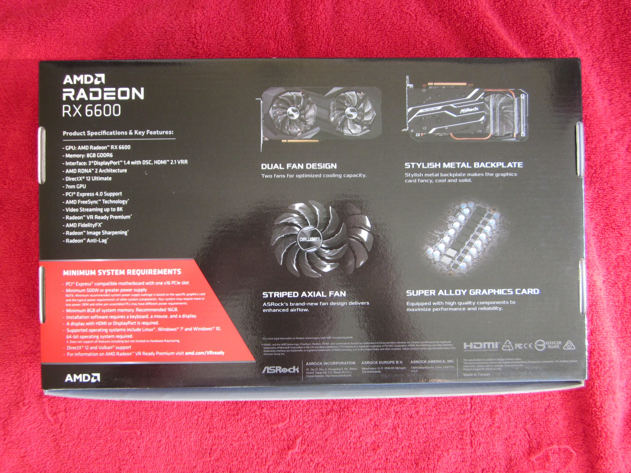 NEW! ASRock Radeon RX 6600 8GB GDDR6 PCI Express 4.0 Video Card RX6600 CLD 8G