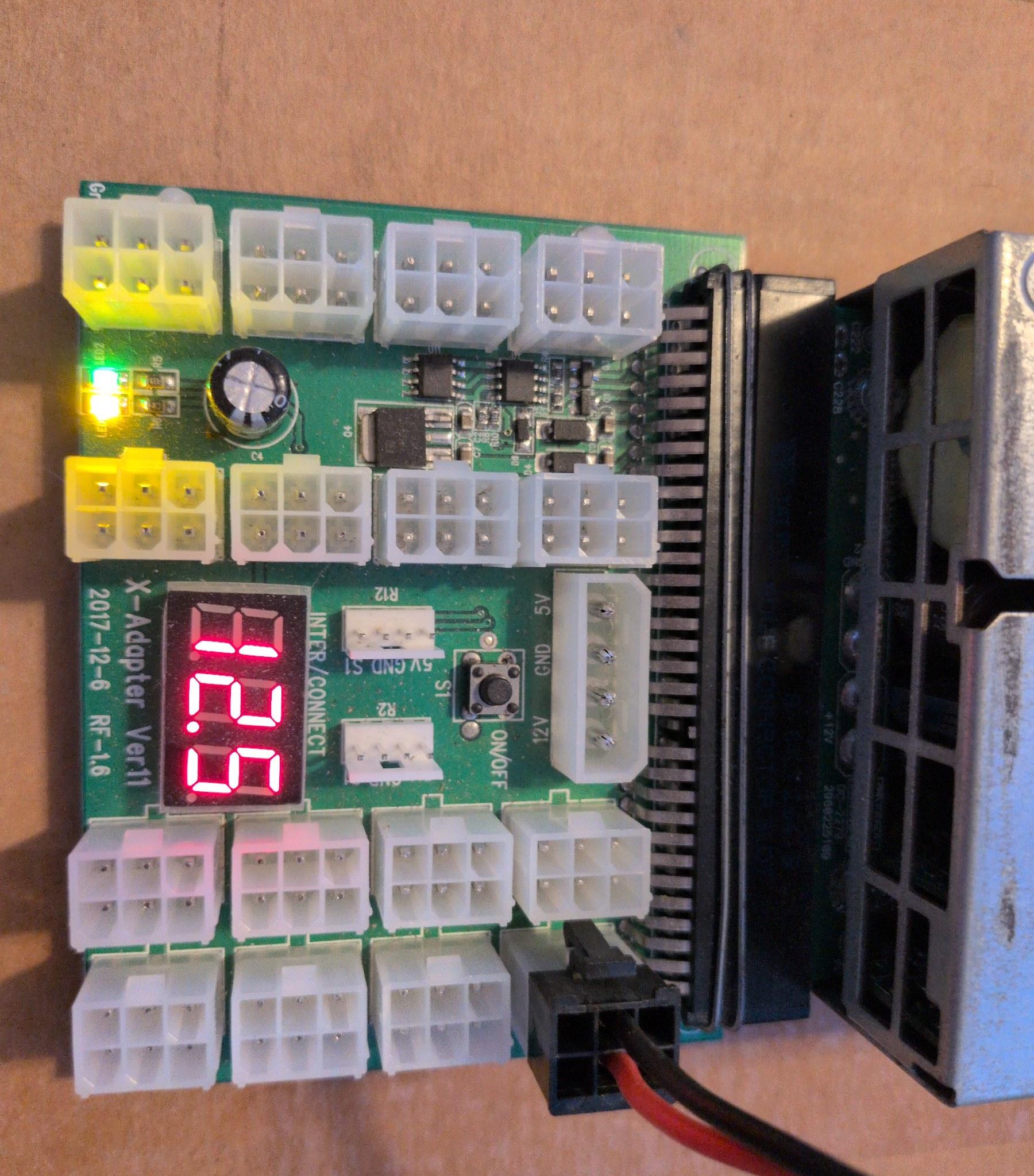 HP 1200W Server PSU Kit - Breakout Board Edge Chip - Parts/Repair
