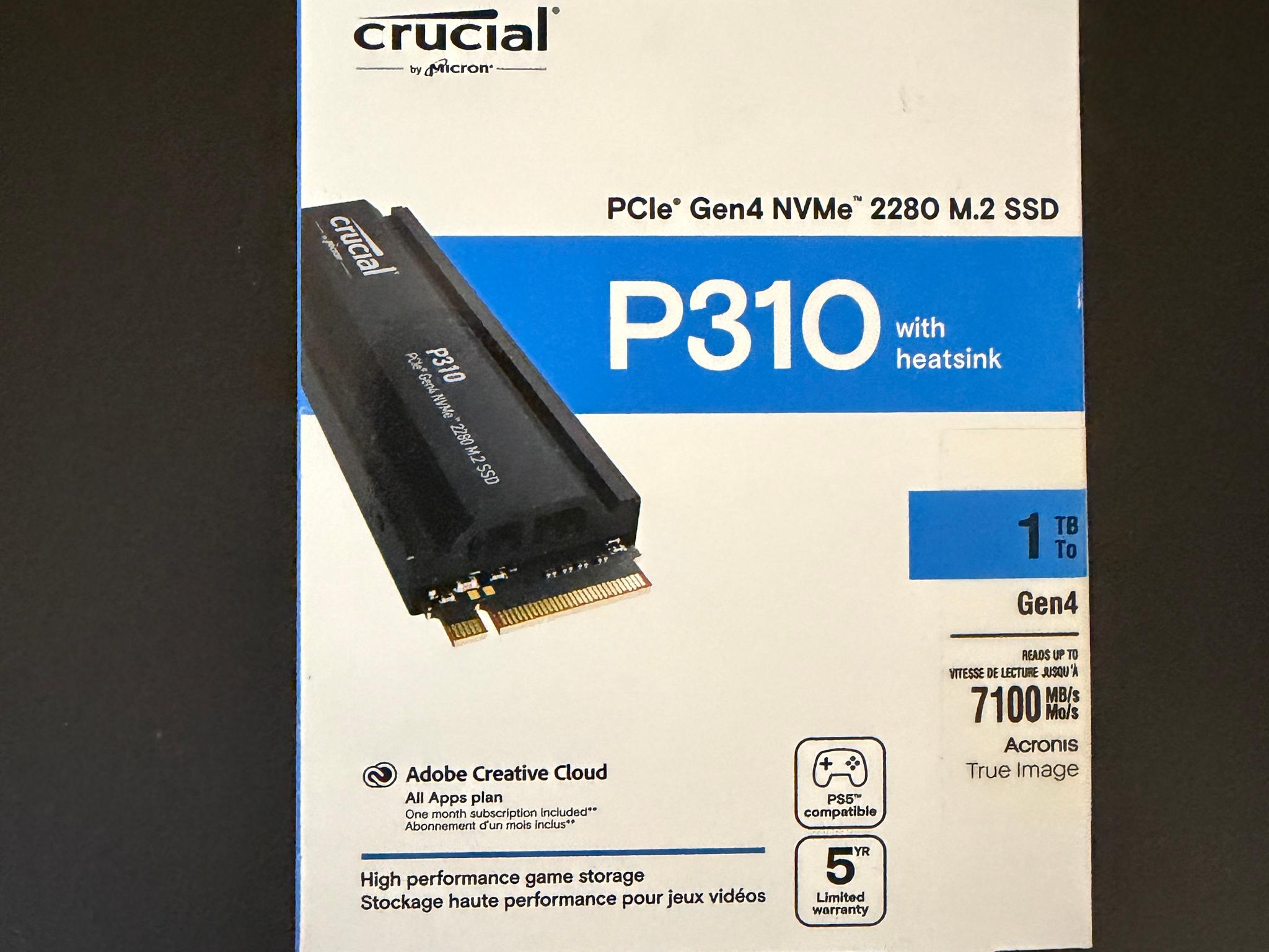Crucial P310 1Tb with Heatsink