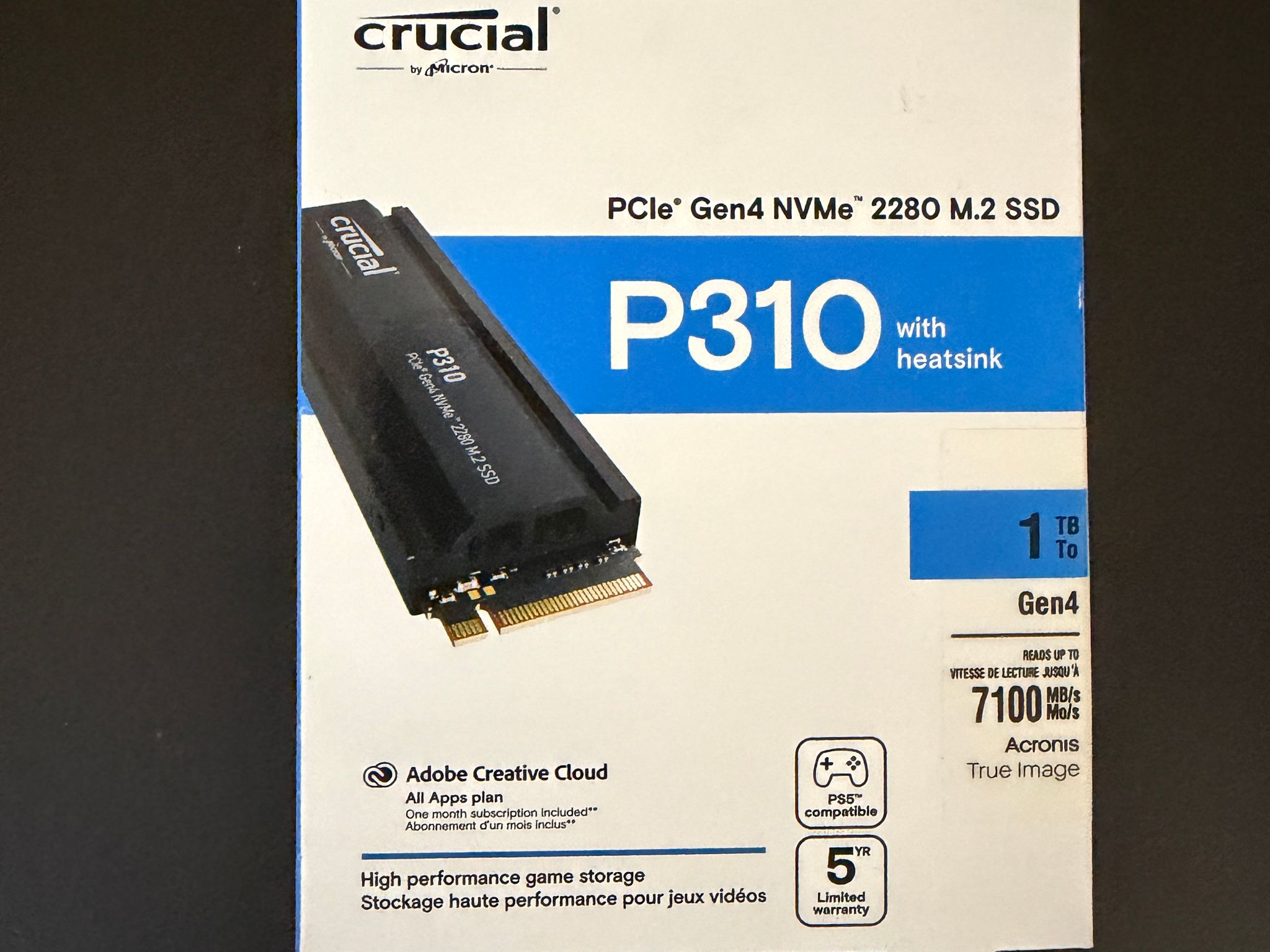 Crucial P310 1Tb with Heatsink