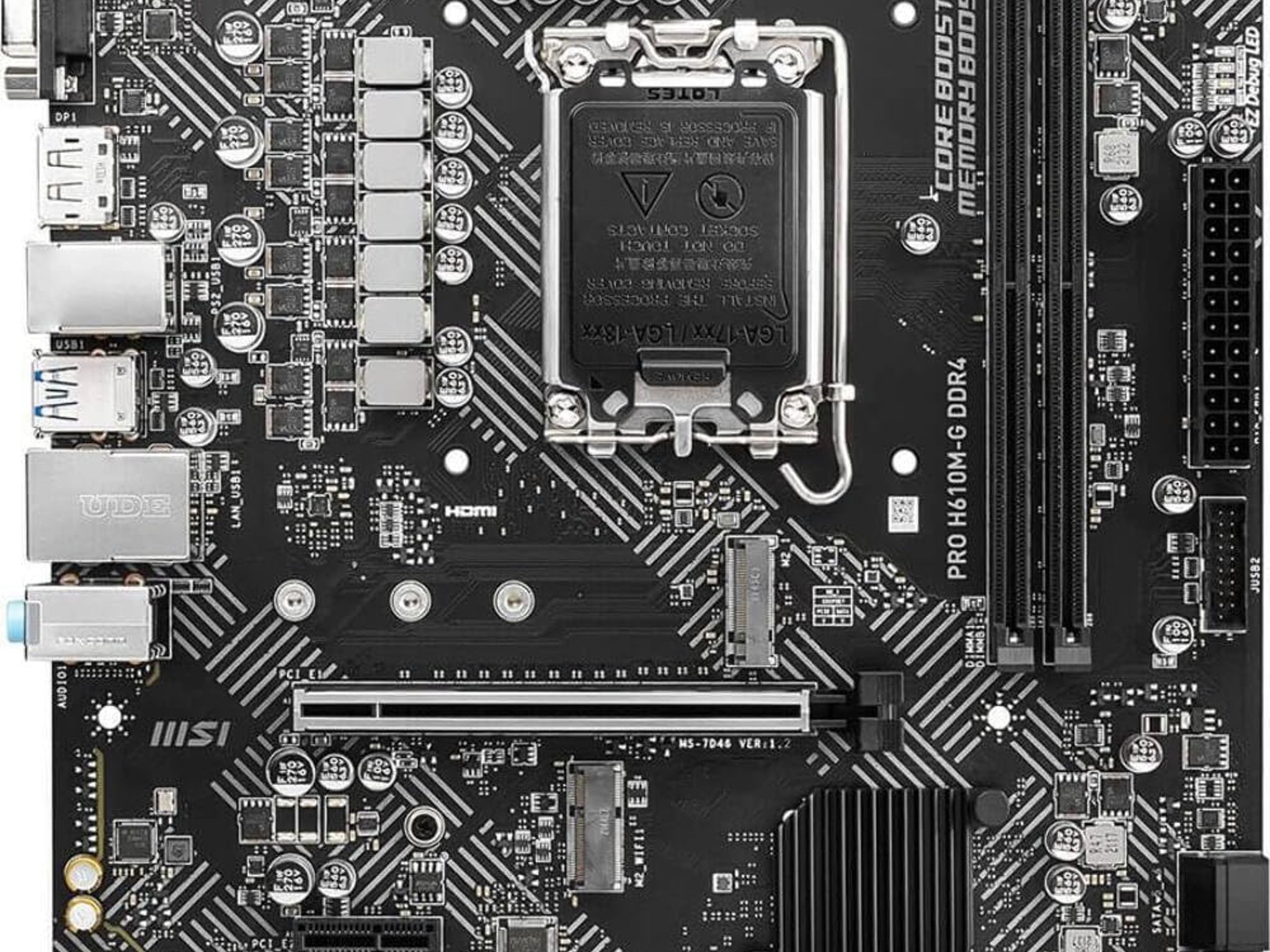 MSI PRO H610M-G DDR4 Motherboard (12th/13th/14th Gen Intel Core, LGA 1700 Socket, DDR4)