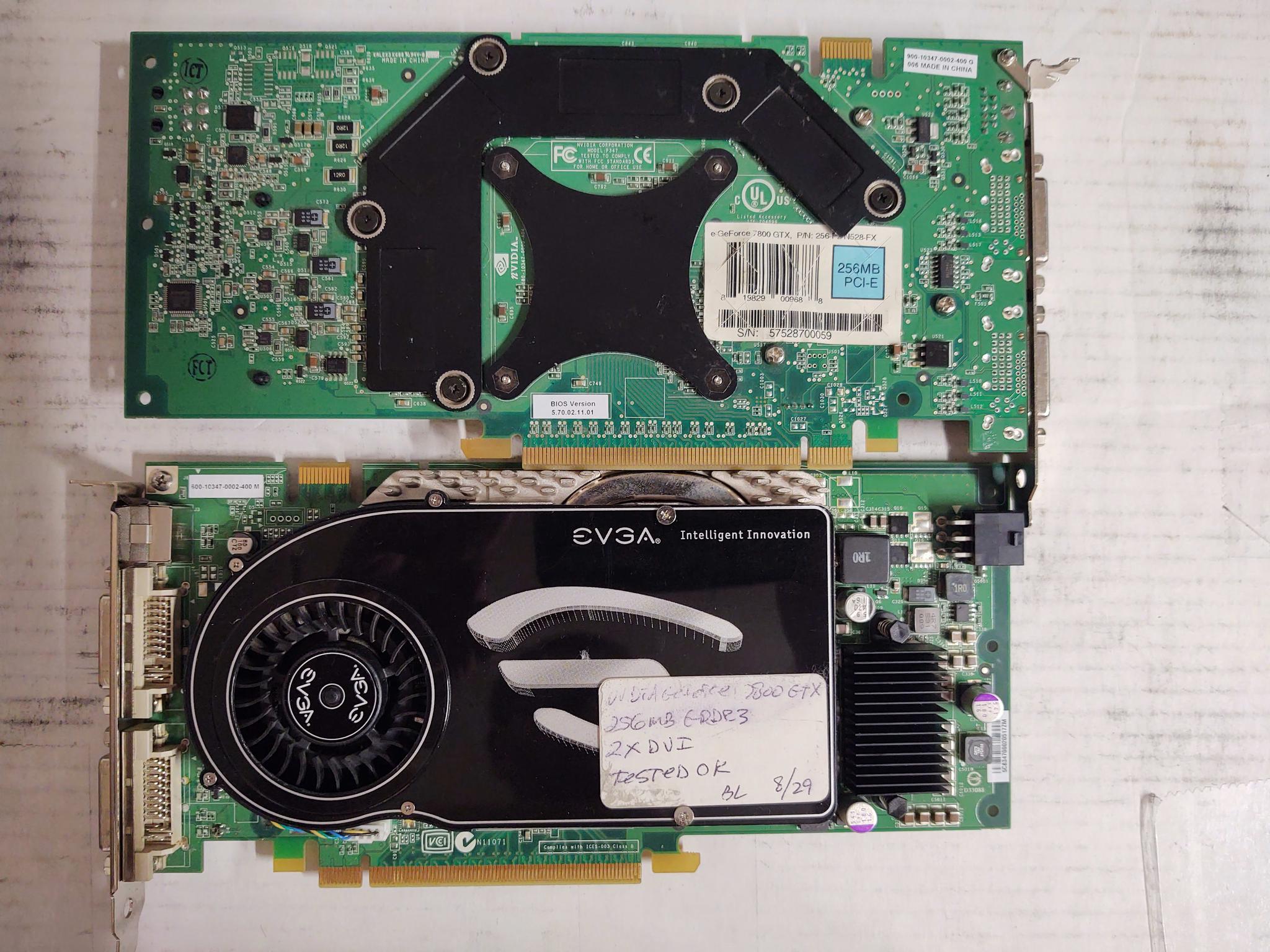 2x Evga 7800GTX working tested (SLI matched Set)