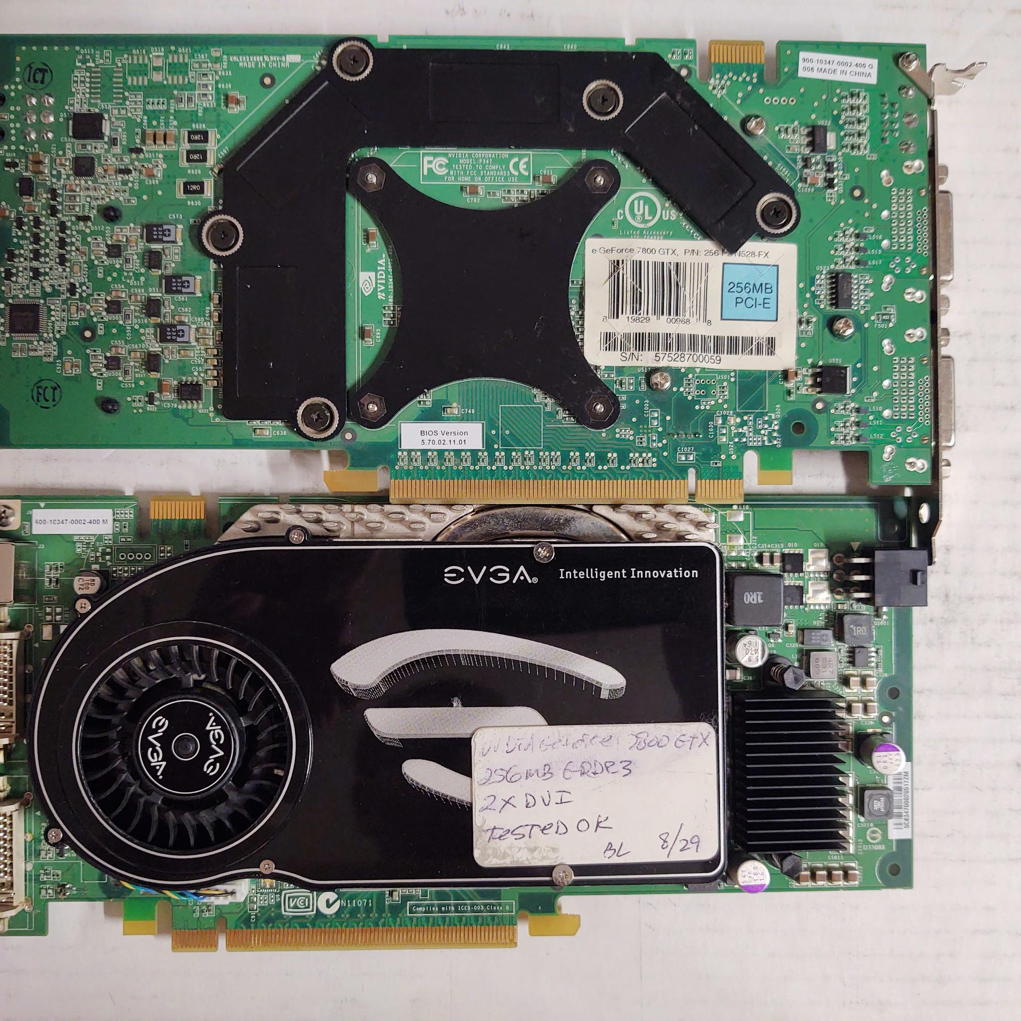 2x Evga 7800GTX working tested (SLI matched Set)