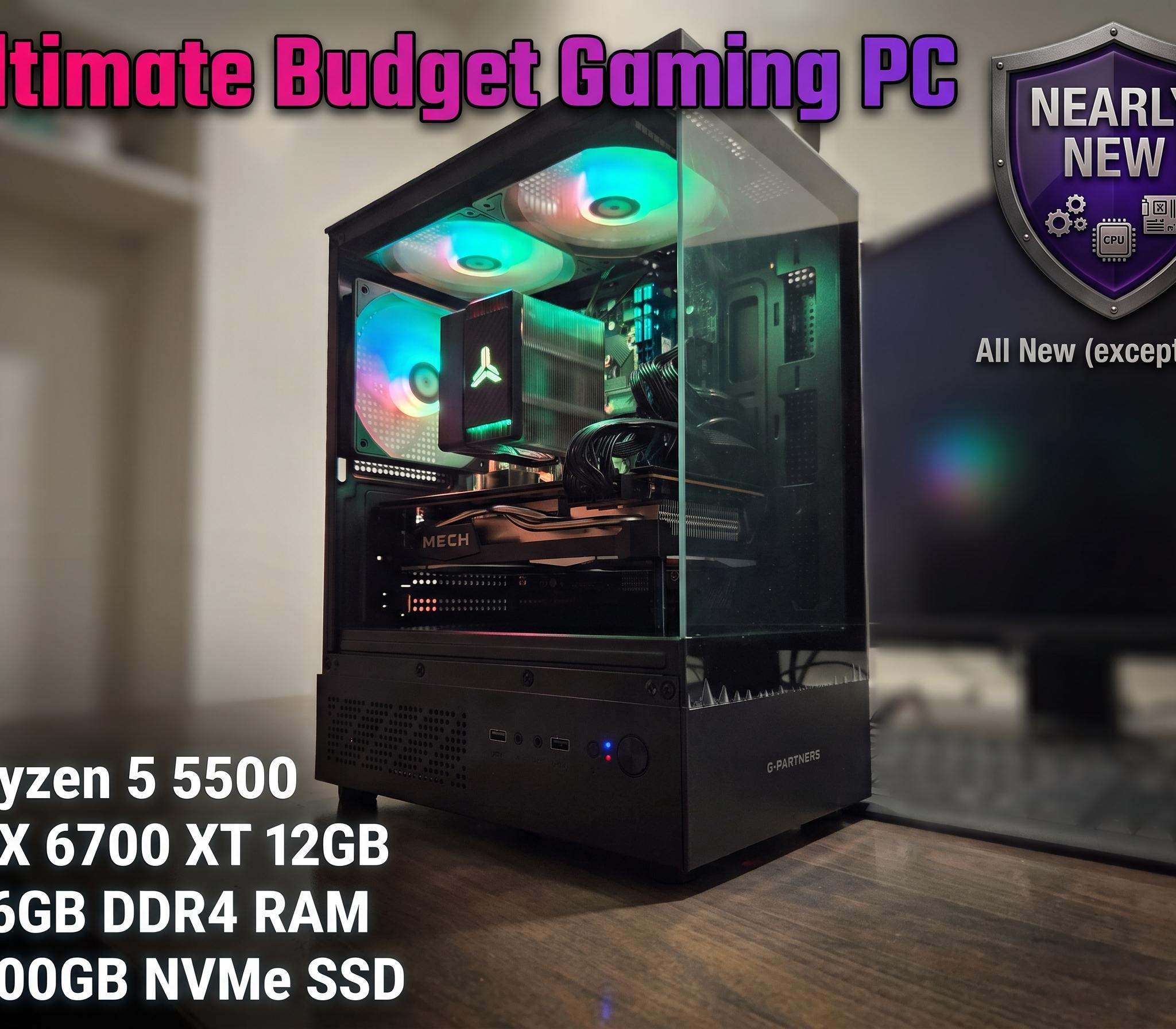 🚀 High-Performance Custom Gaming PC | Ryzen 5 + RX 6700 XT 12GB | Mostly New Parts!