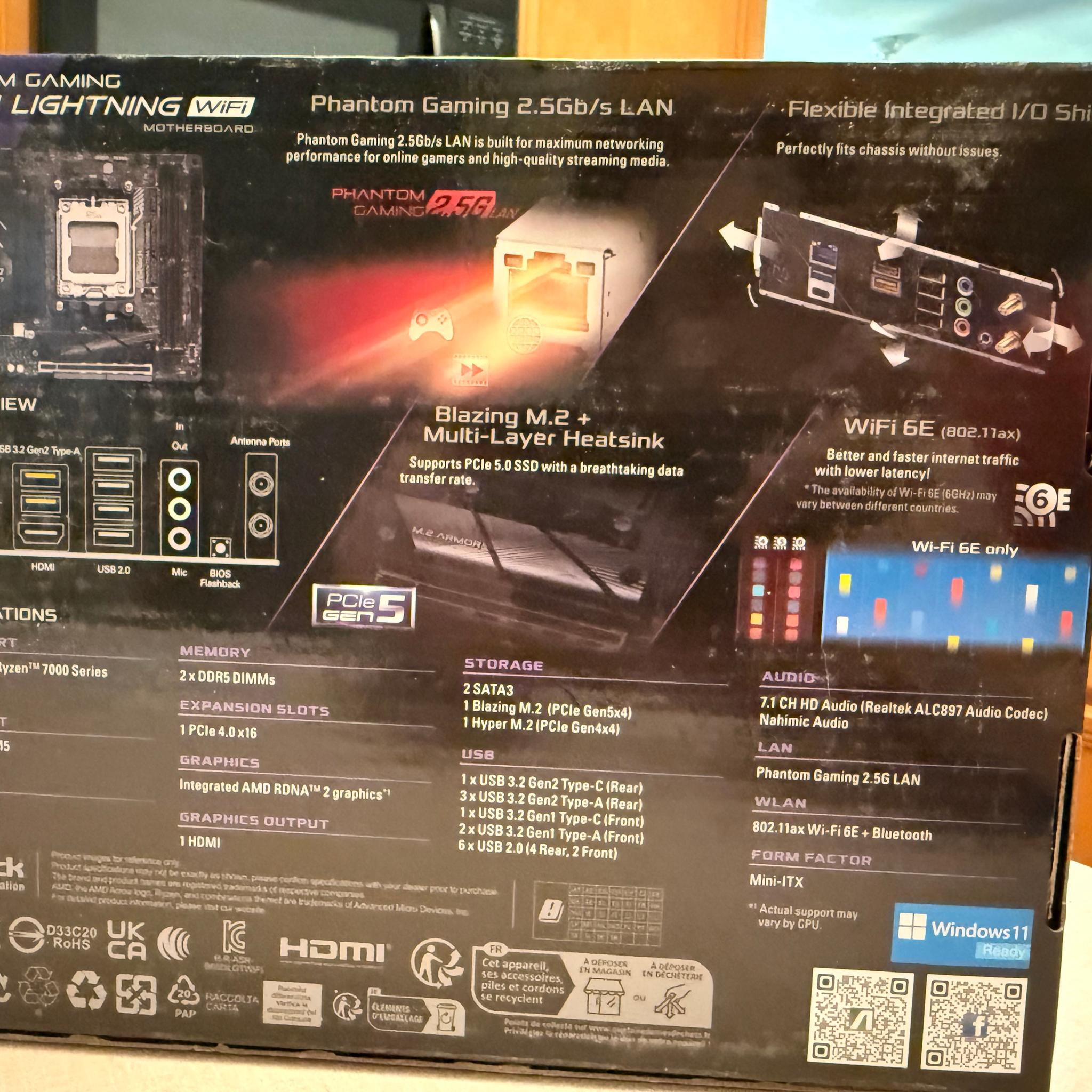 Asrock B650i Lightning WiFi Phantom Gaming BRAND NEW