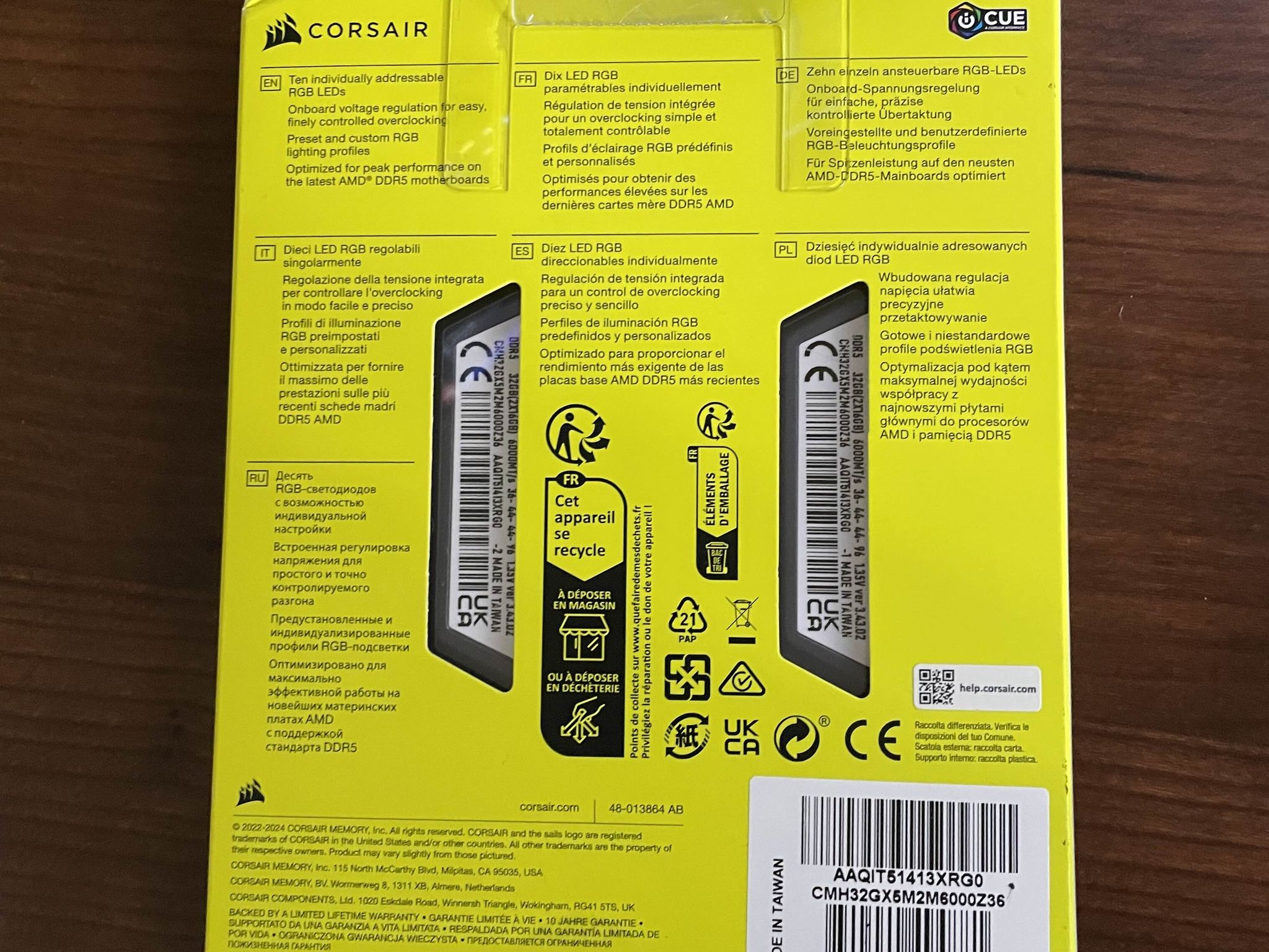 Corsair Vengeance RGB DDR5 16GBx2 RAM