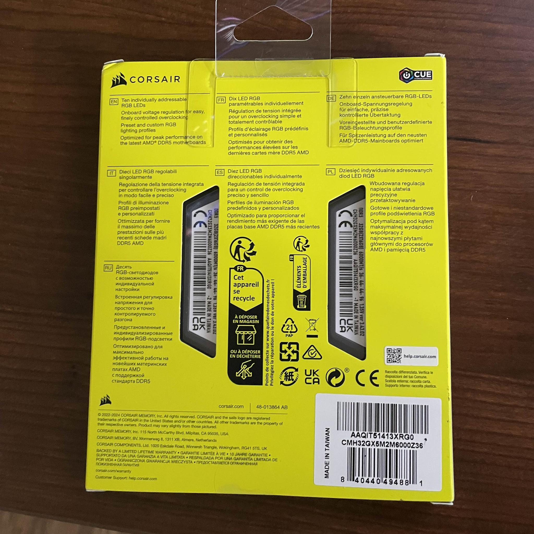 Corsair Vengeance RGB DDR5 16GBx2 RAM
