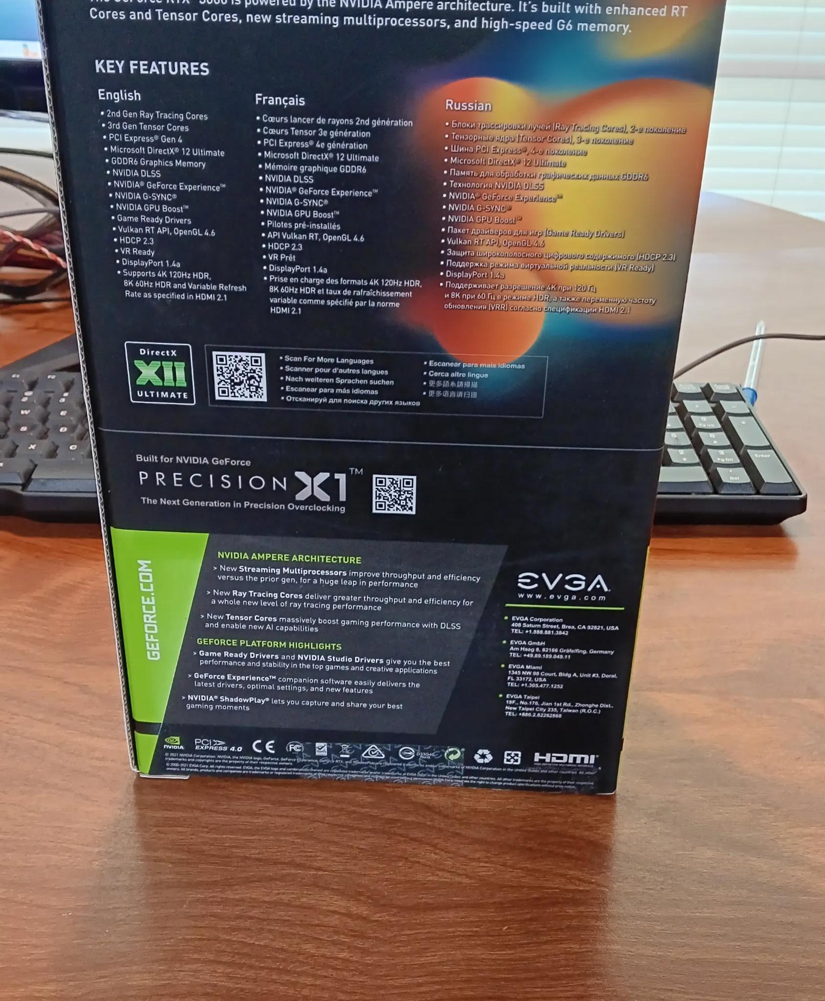 *BOX ONLY* - EVGA RTX-3060 12G-P5-3657-KR GPU *BOX ONLY*