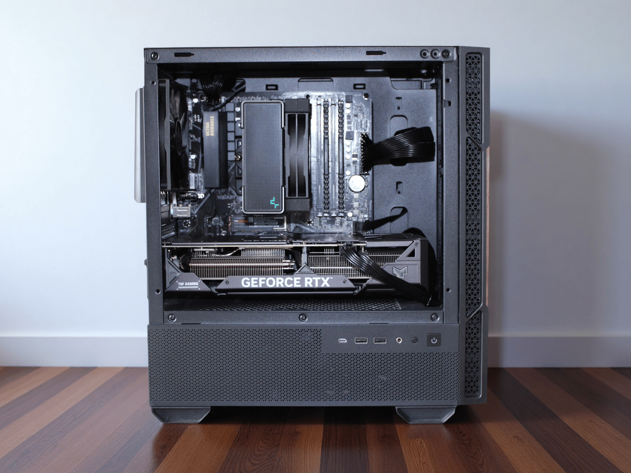 Super Sleek Custom PC – Ryzen 7 5800X | RTX 4060 Ti | 16GB DDR4 | NVMe SSD | Walnut Wood Case