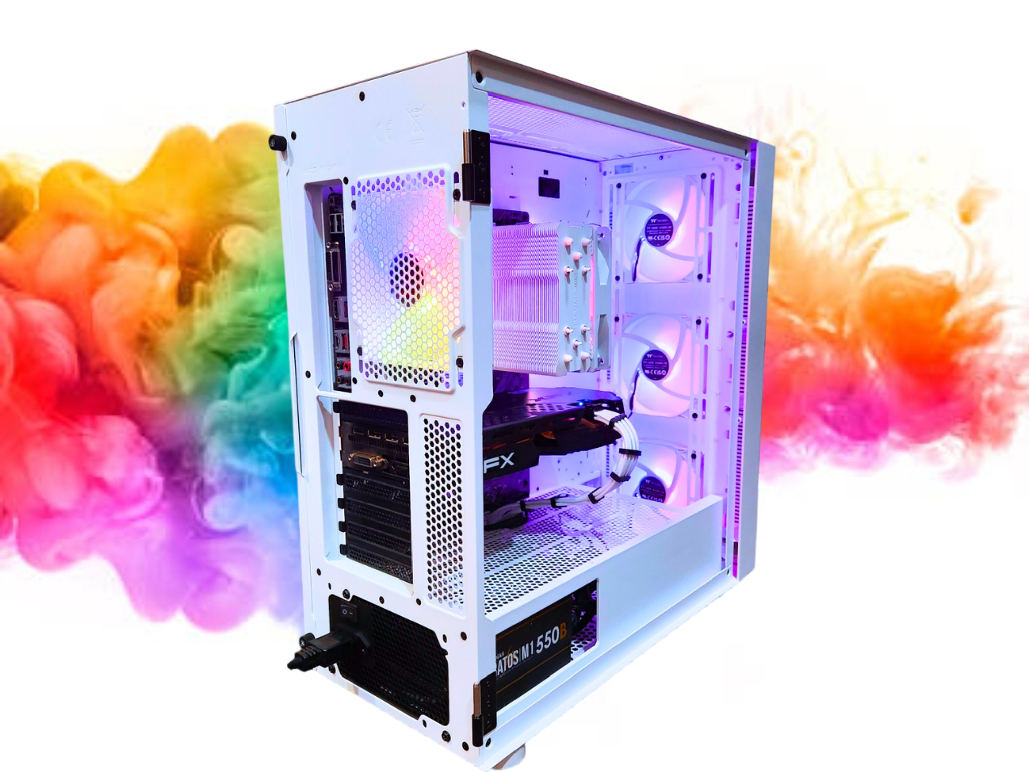 SALE: RX 580 8GB + Ryzen 7 + 512GB SSD + 16GBs RAM + 5 RGB Fans ( White RGB Gaming PC )