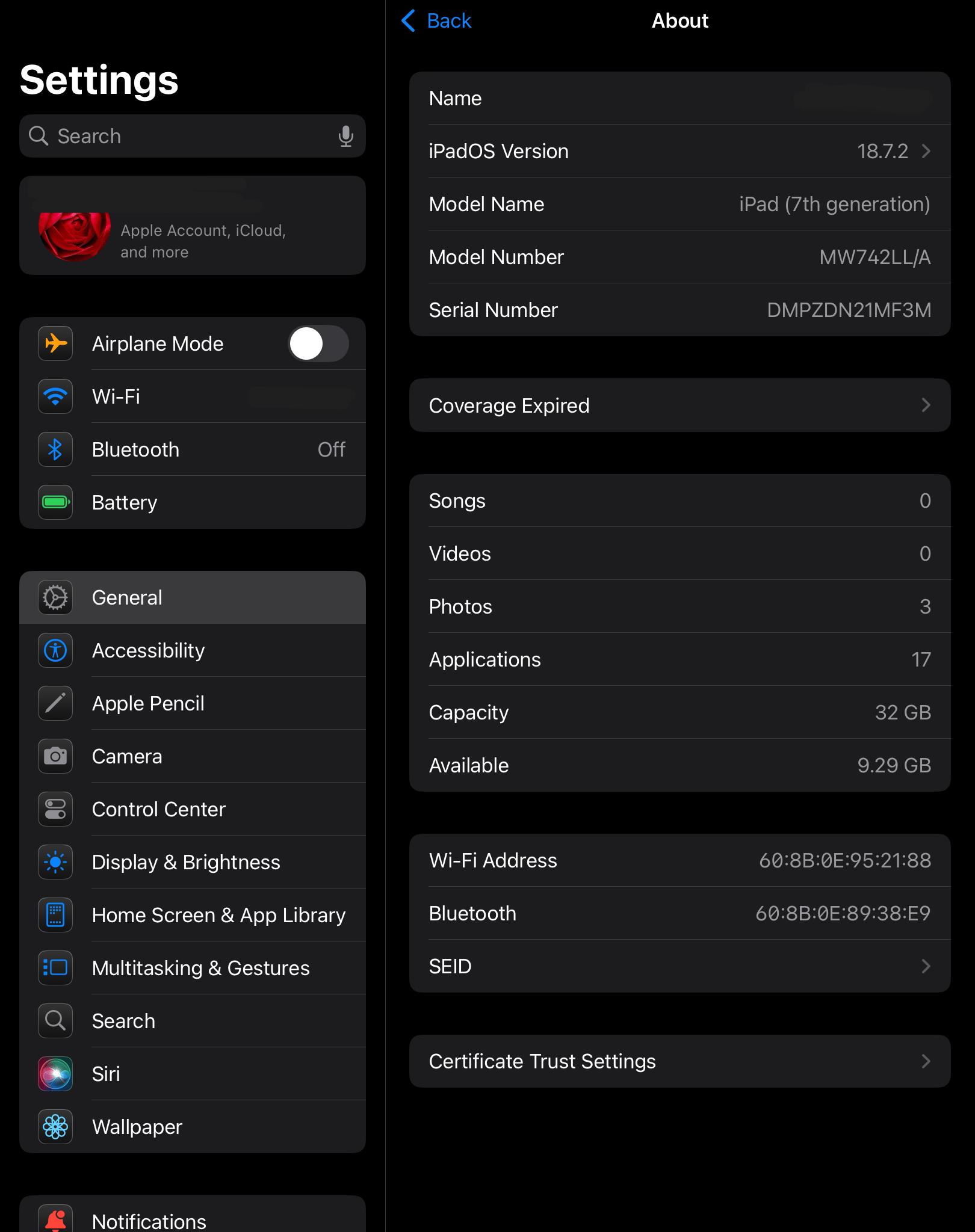 ipad 7th generation 32gb w/ Apple Pencil 1st Gen