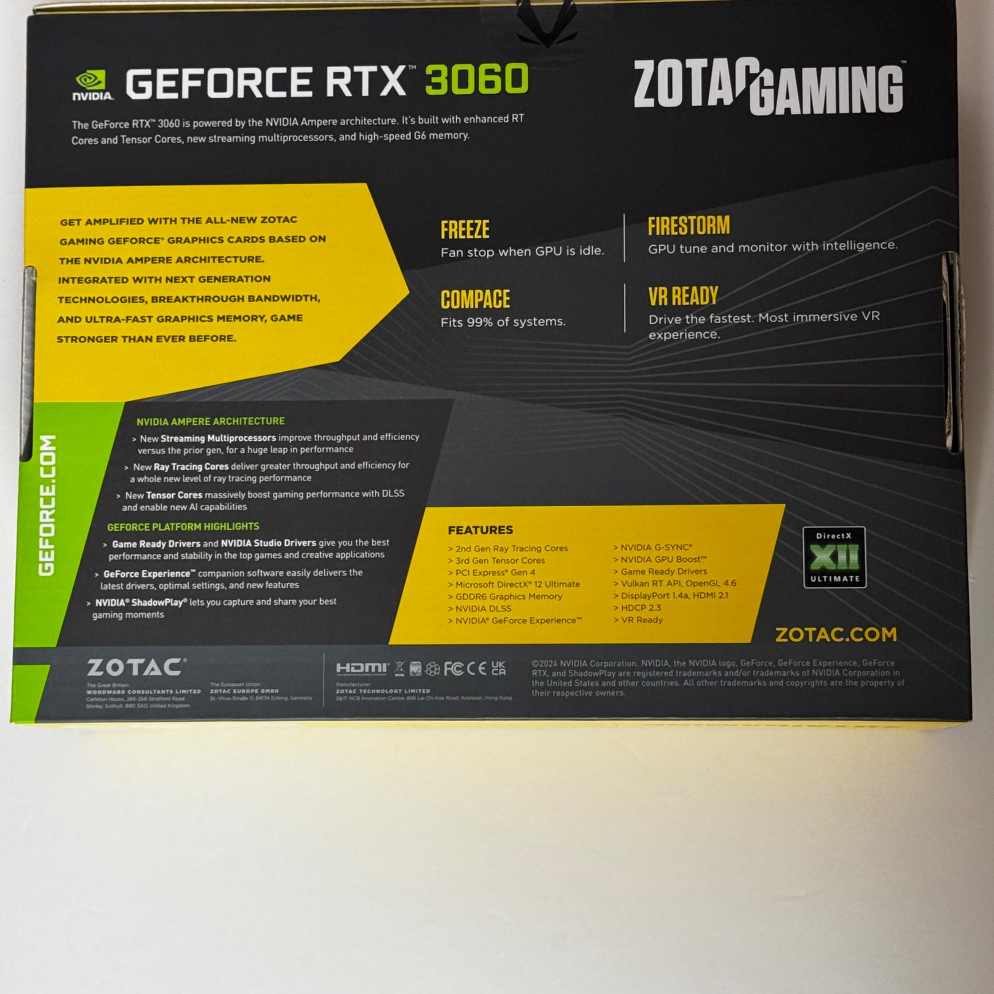 ZOTAC Gaming GeForce RTX™ 3060 12GB (New)
