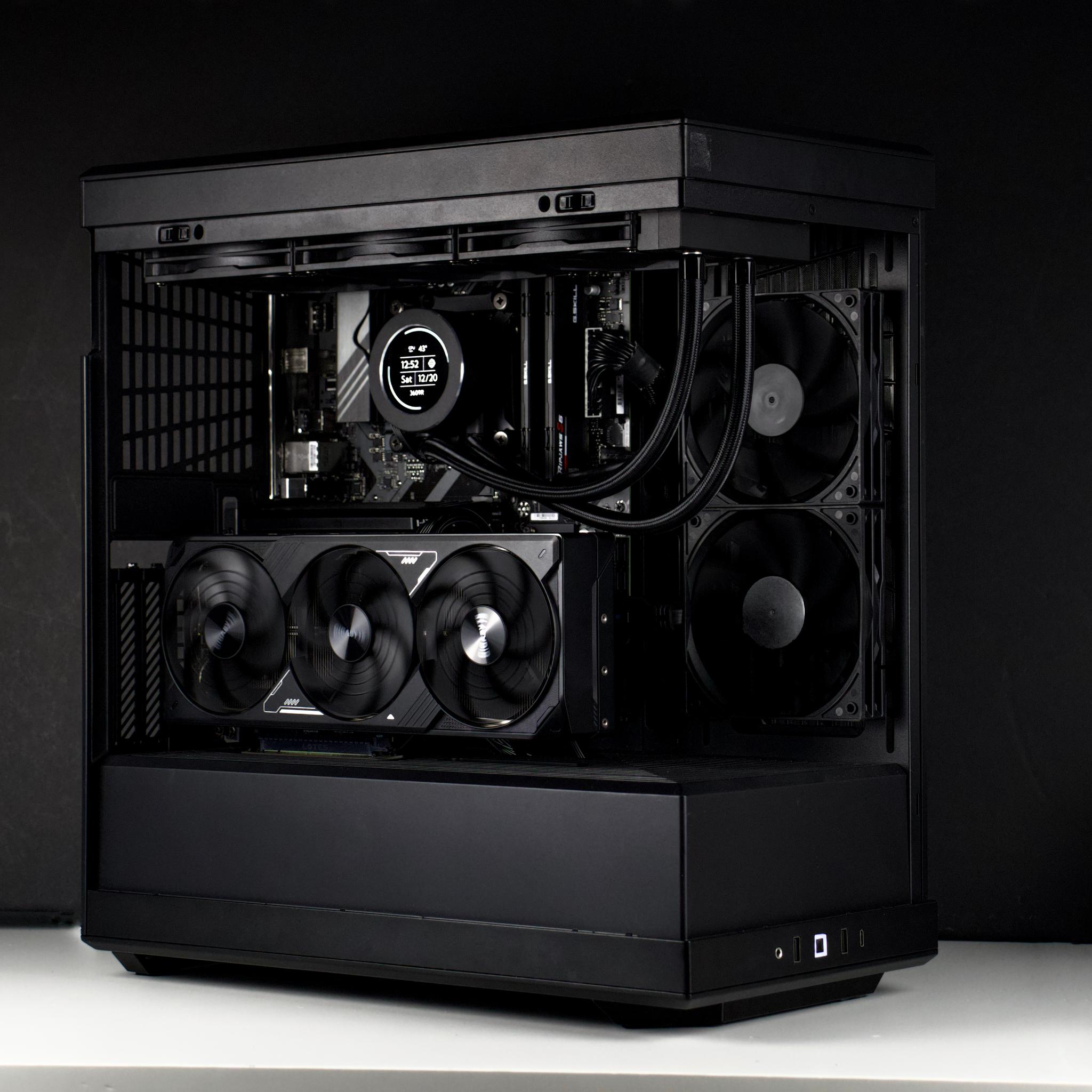 ⚫⚡🗡️Nightfall - Blackout 4K/1440P Gaming PC | RTX 5070 TI, Ryzen 7 9700X, 32GB RAM, 2TB SSD | LCD⚡