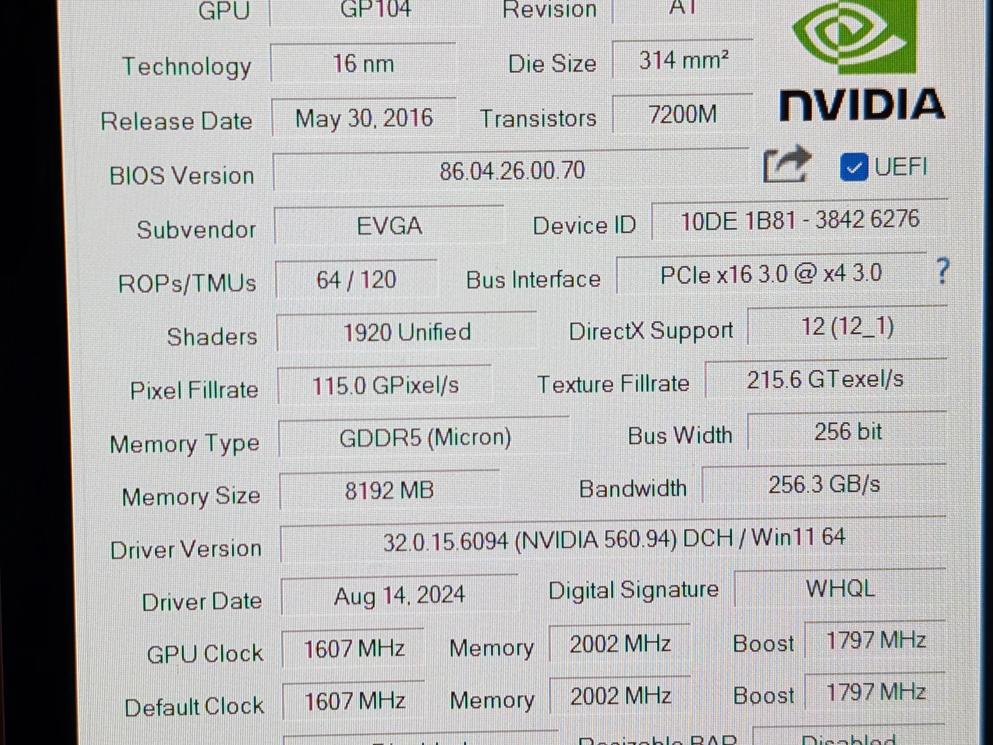 EVGA 1070 (FTW) Edition