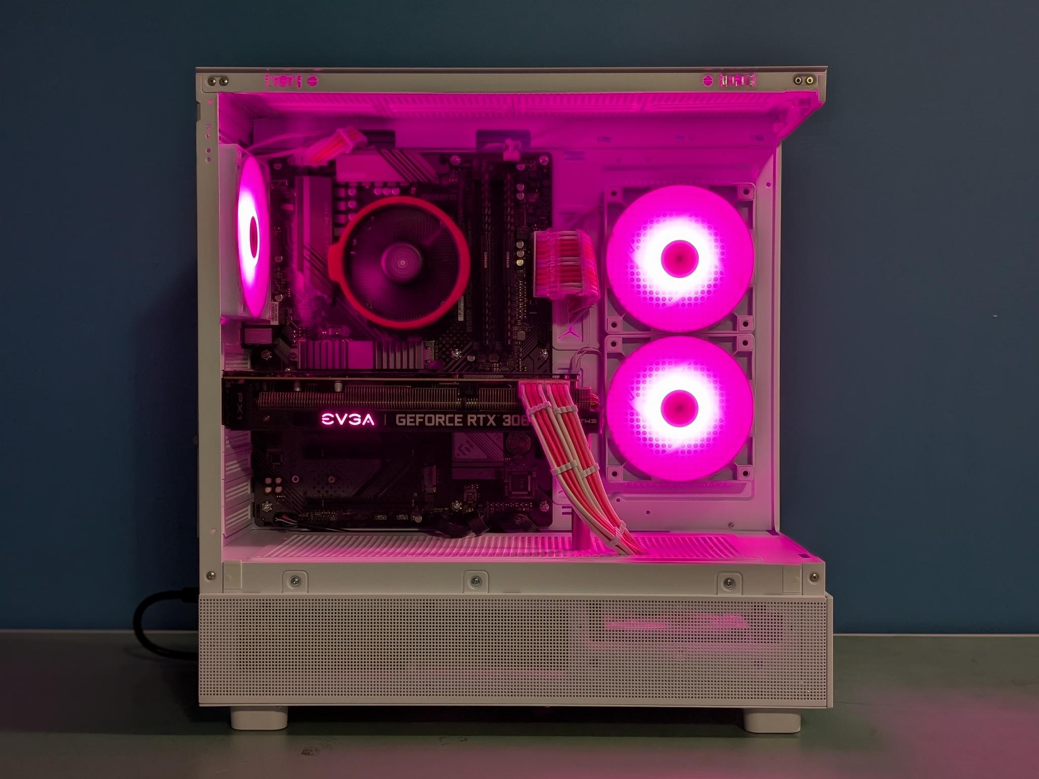 Pink & White Gaming PC | RTX 3060 Ti | Ryzen 5 5500 | 16GB RAM | NVMe SSD