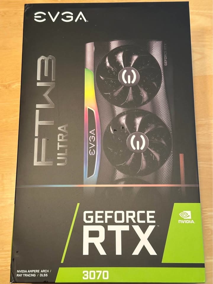 Like New EVGA RTX 3070 FTW3 Ultra 8 GB with original box