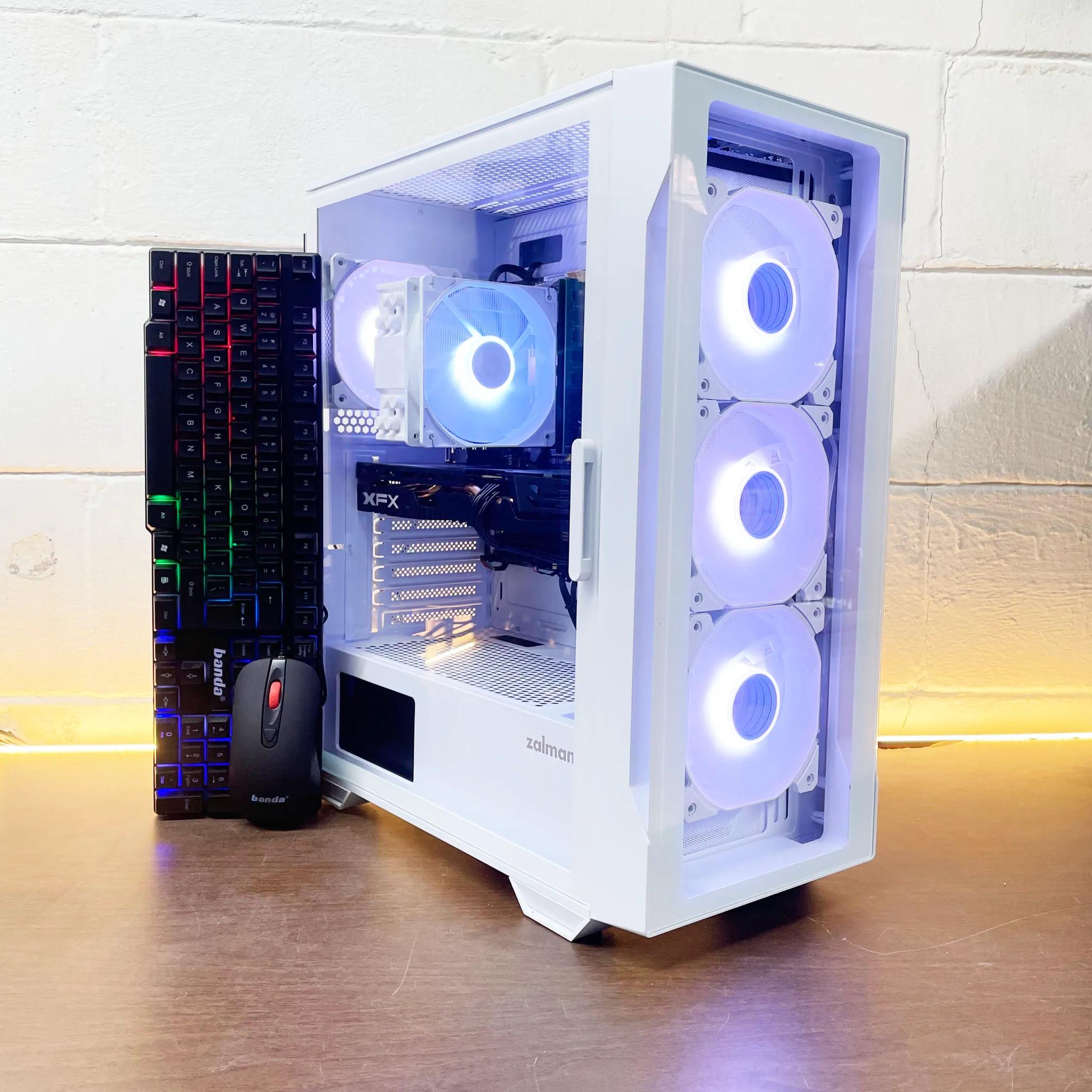 Frosty Gaming PC | Intel i7 / AMD RX580 / 8GB / 1.1TB Win 11 Pro + Wi-Fi