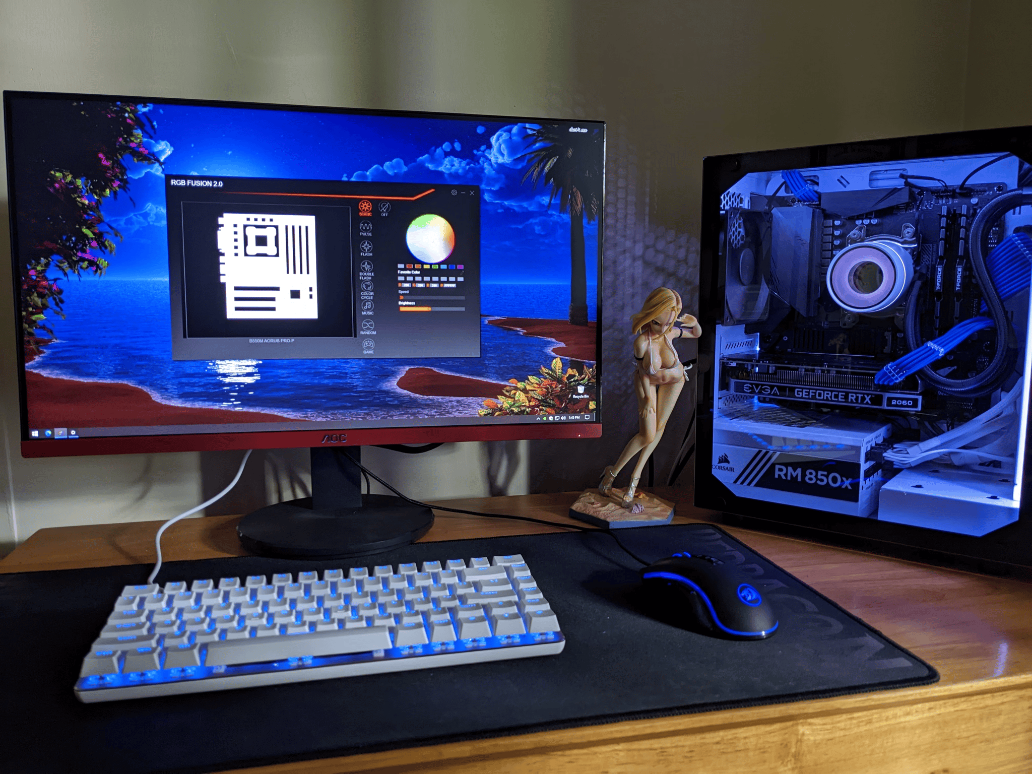 "Blue Ice": Ryzen 7 5800X | EVGA RTX 2060 KO Ultra | 500GB + 1TB NVMe SSDs | 32GB 3600MHz CL18 RAM