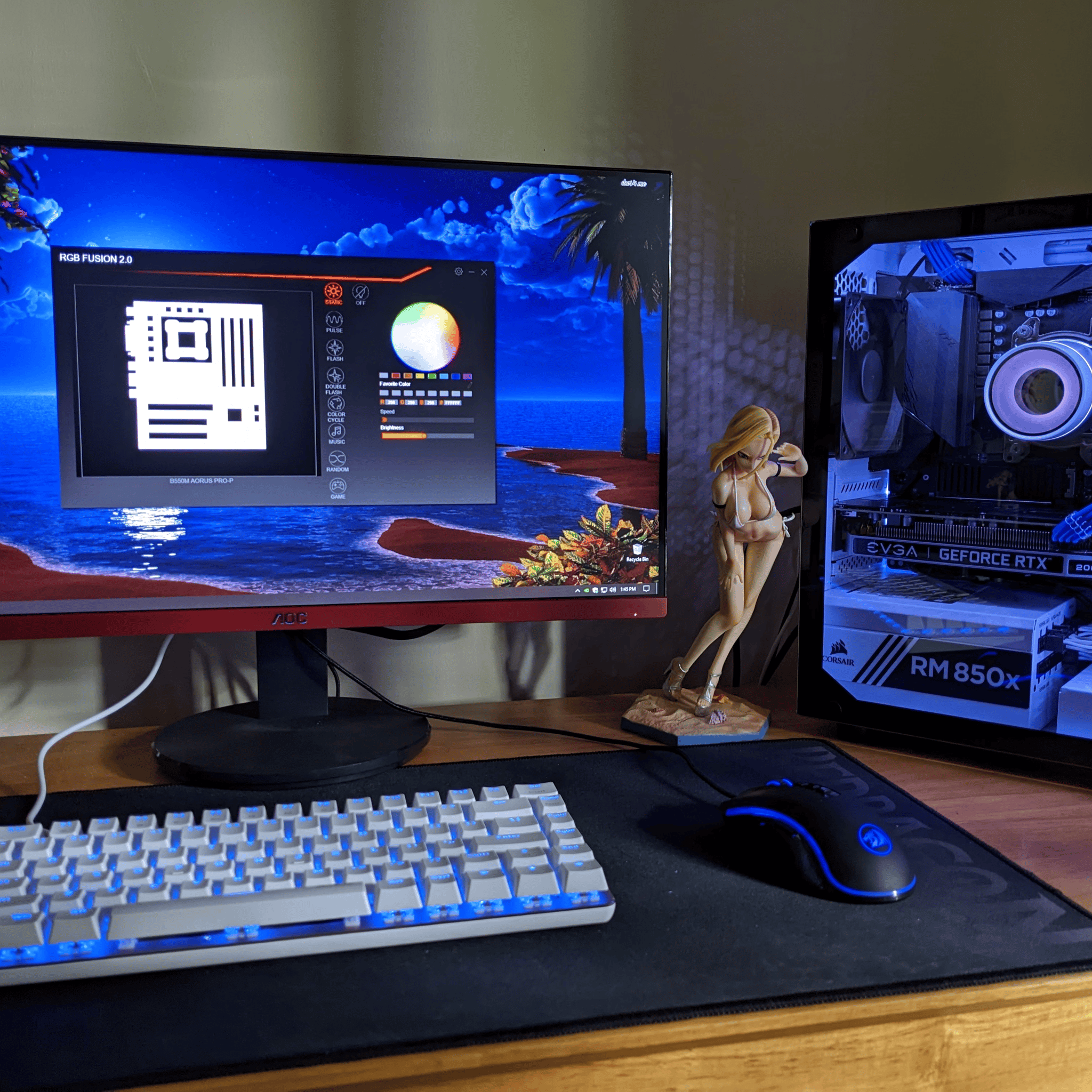 "Blue Ice": Ryzen 7 5800X | EVGA RTX 2060 KO Ultra | 500GB + 1TB NVMe SSDs | 32GB 3600MHz CL18 RAM