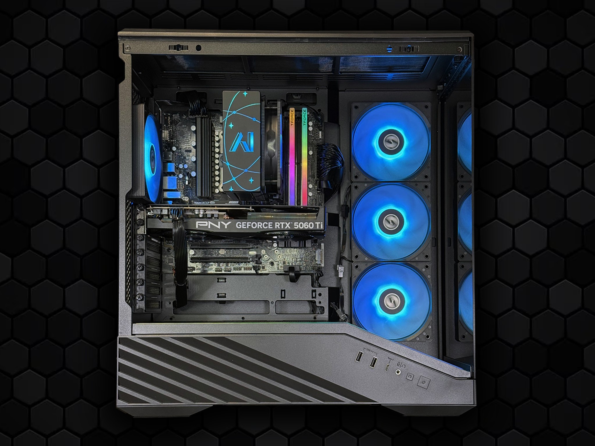 Ryzen 5 8400F | RTX 5060 Ti 8GB | 16GB DDR5 (6000 MT/s) | 1TB SSD | 650W Gold PSU | AI Vector