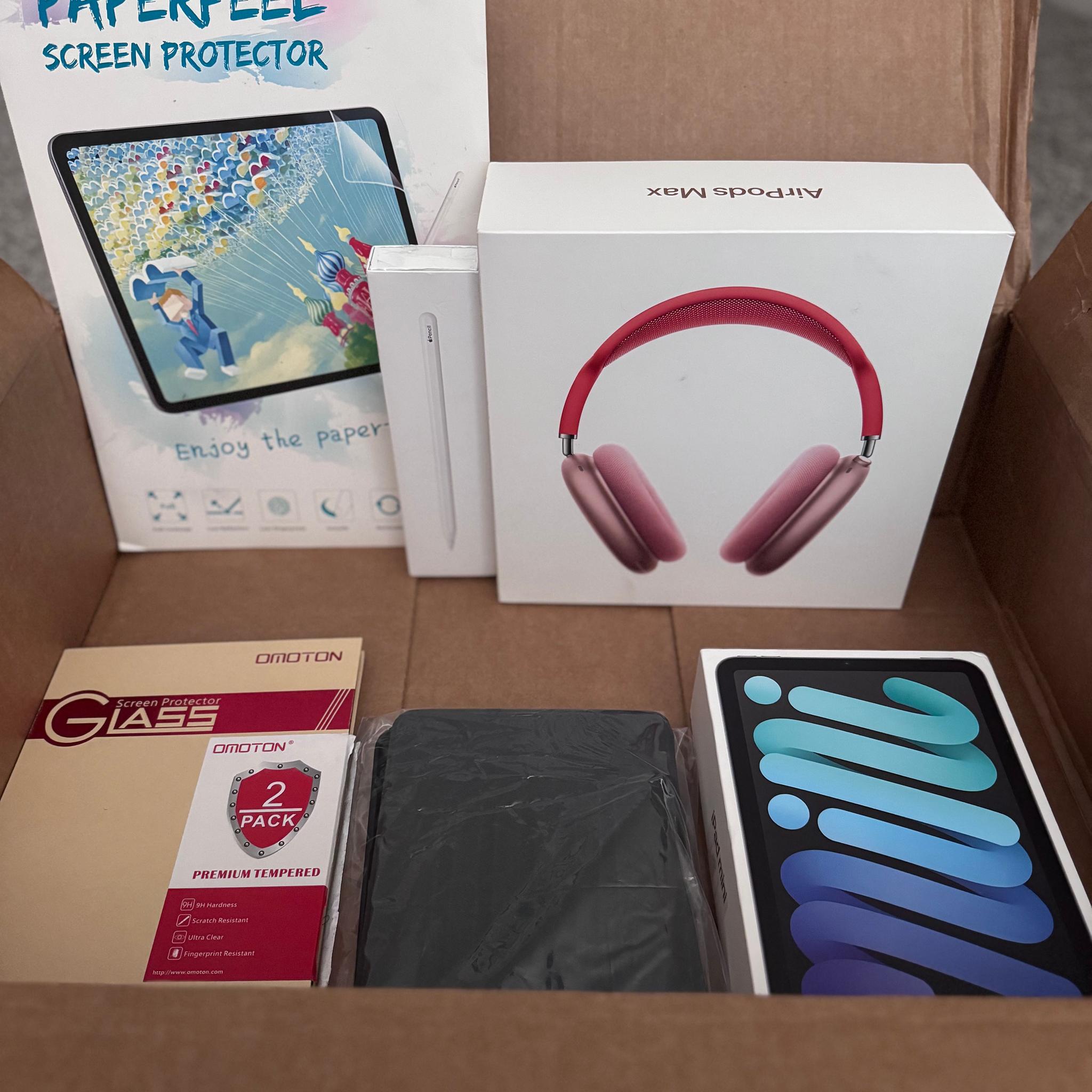 Apple Bundle – IPad Mini 6 64GB1 Wi‑Fi + Apple Pencil 2 + AirPods Max Pink/Coral