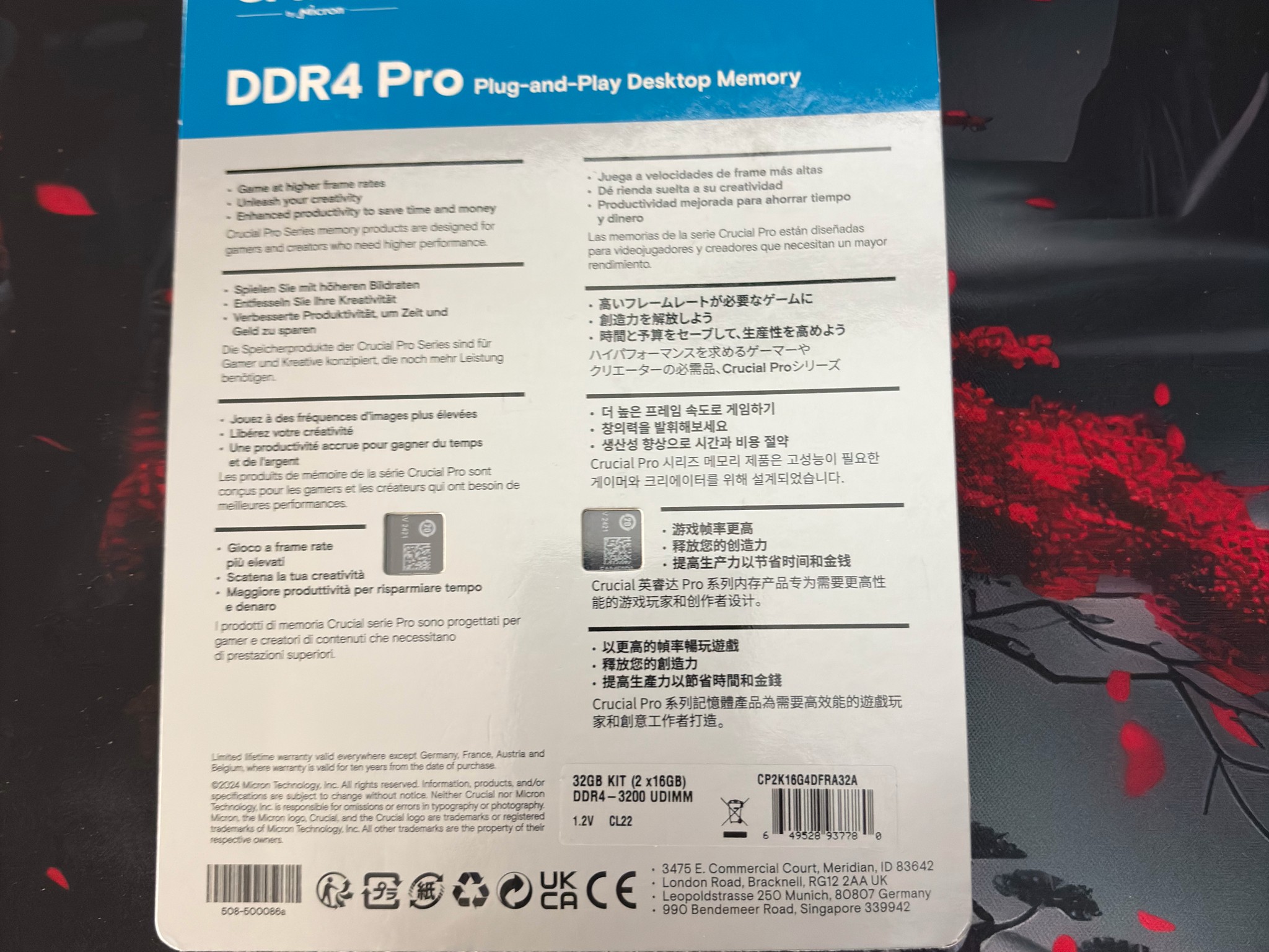 Crucial Pro 32GB Kit (2x16GB) DDR4 3200MHz