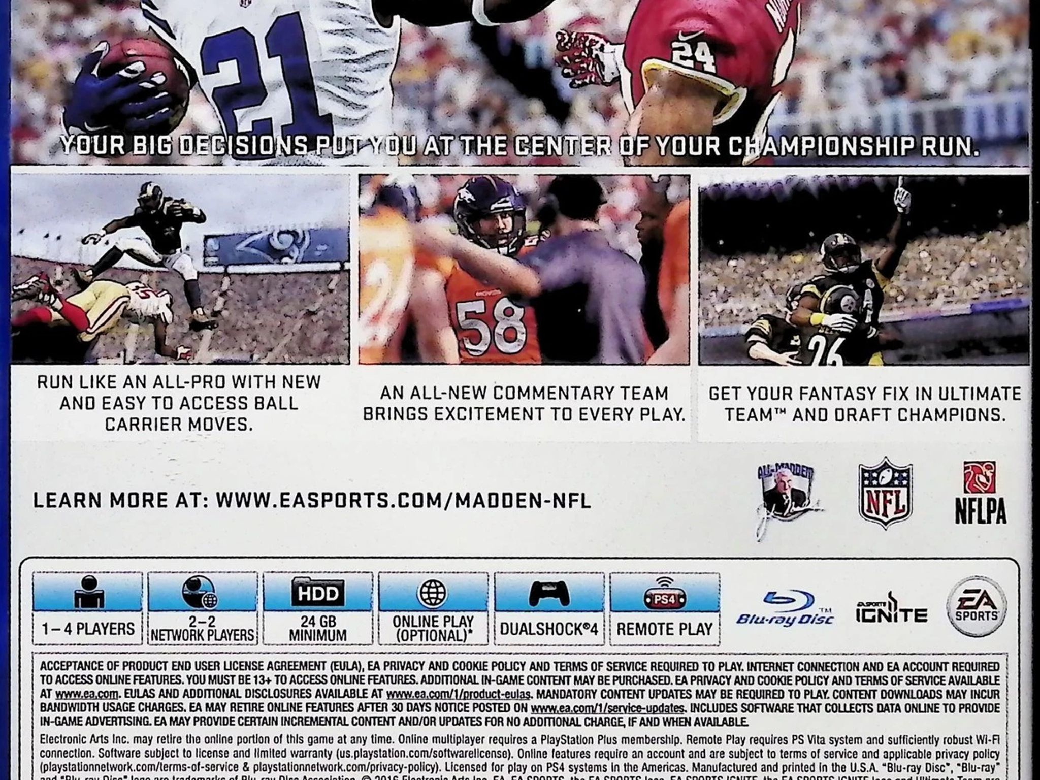 Madden NFL 17 Sony PlayStation 4 PS4 Video Game