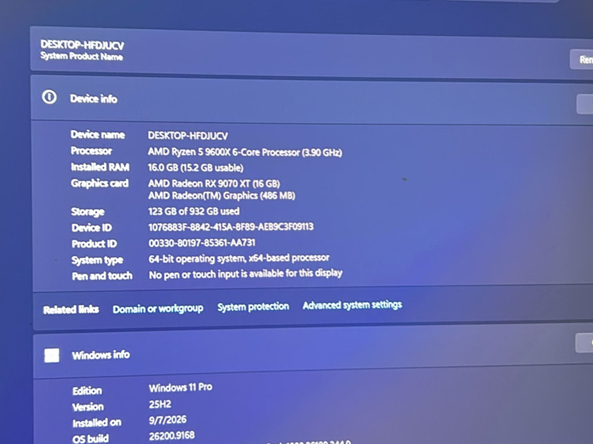 Copy of Custom RGB Gaming PC - Ryzen 5 9600X, Power Color Reaper Radeon RX 9070 XT, 16GB DDR5 RAM...