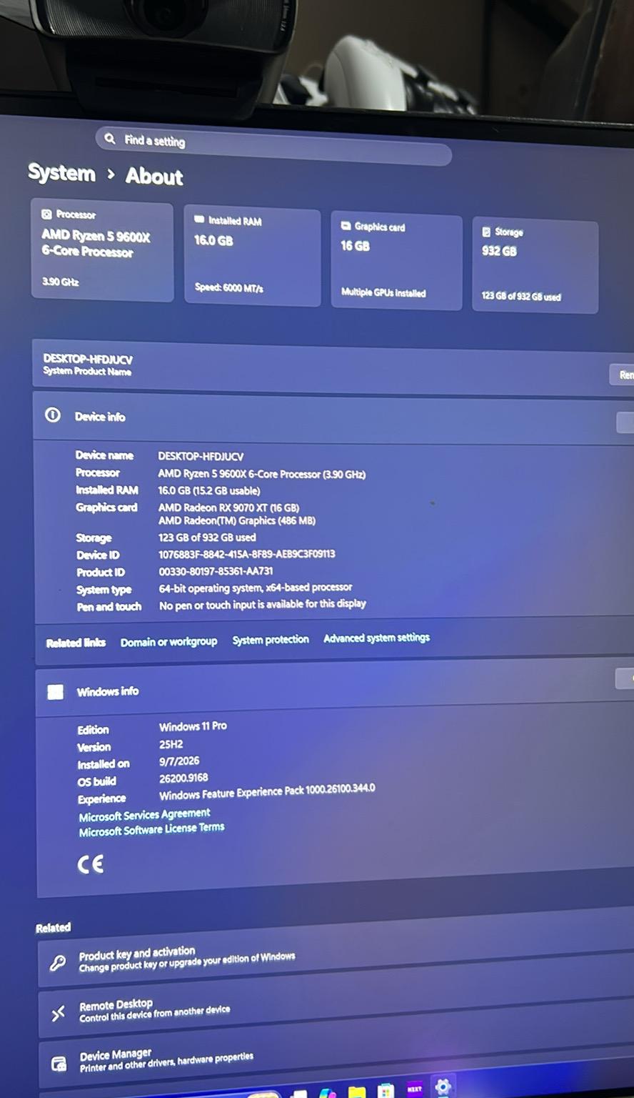 Custom RGB Gaming PC - Ryzen 5 9600X, Power Color Reaper Radeon RX 9070 XT, 16GB DDR5 RAM, 1TB SSD
