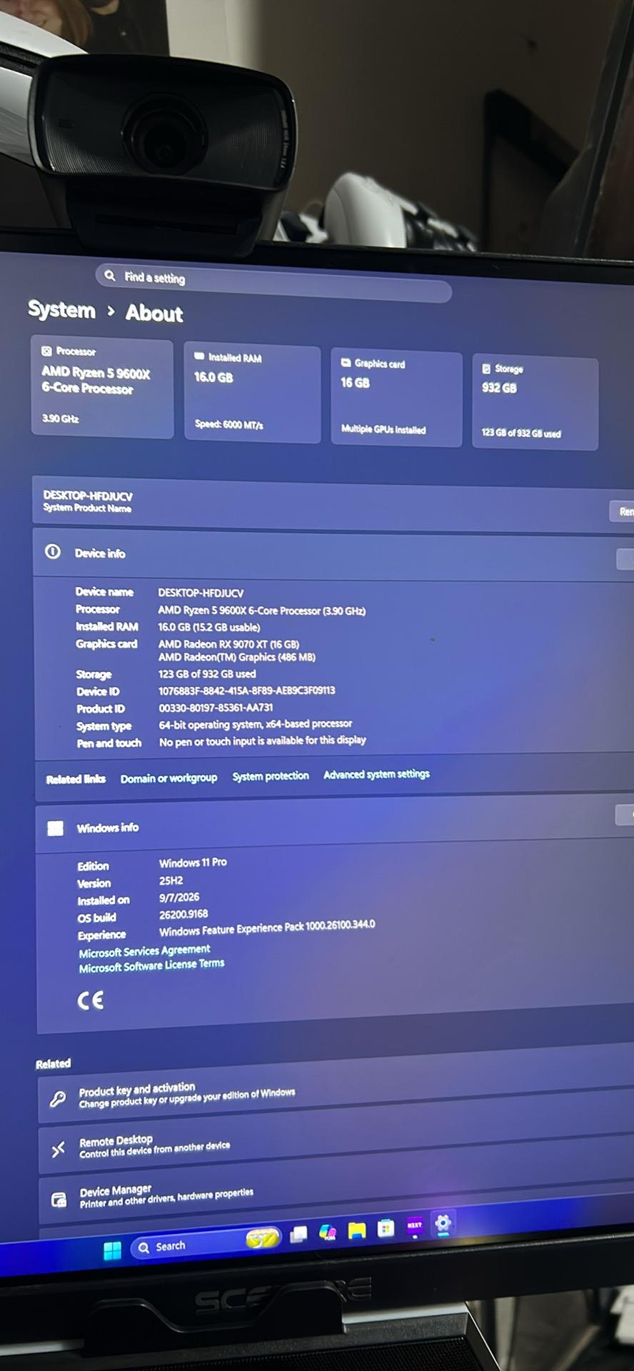 Custom RGB Gaming PC - Ryzen 5 9600X, Power Color Reaper Radeon RX 9070 XT, 16GB DDR5 RAM, 1TB SSD