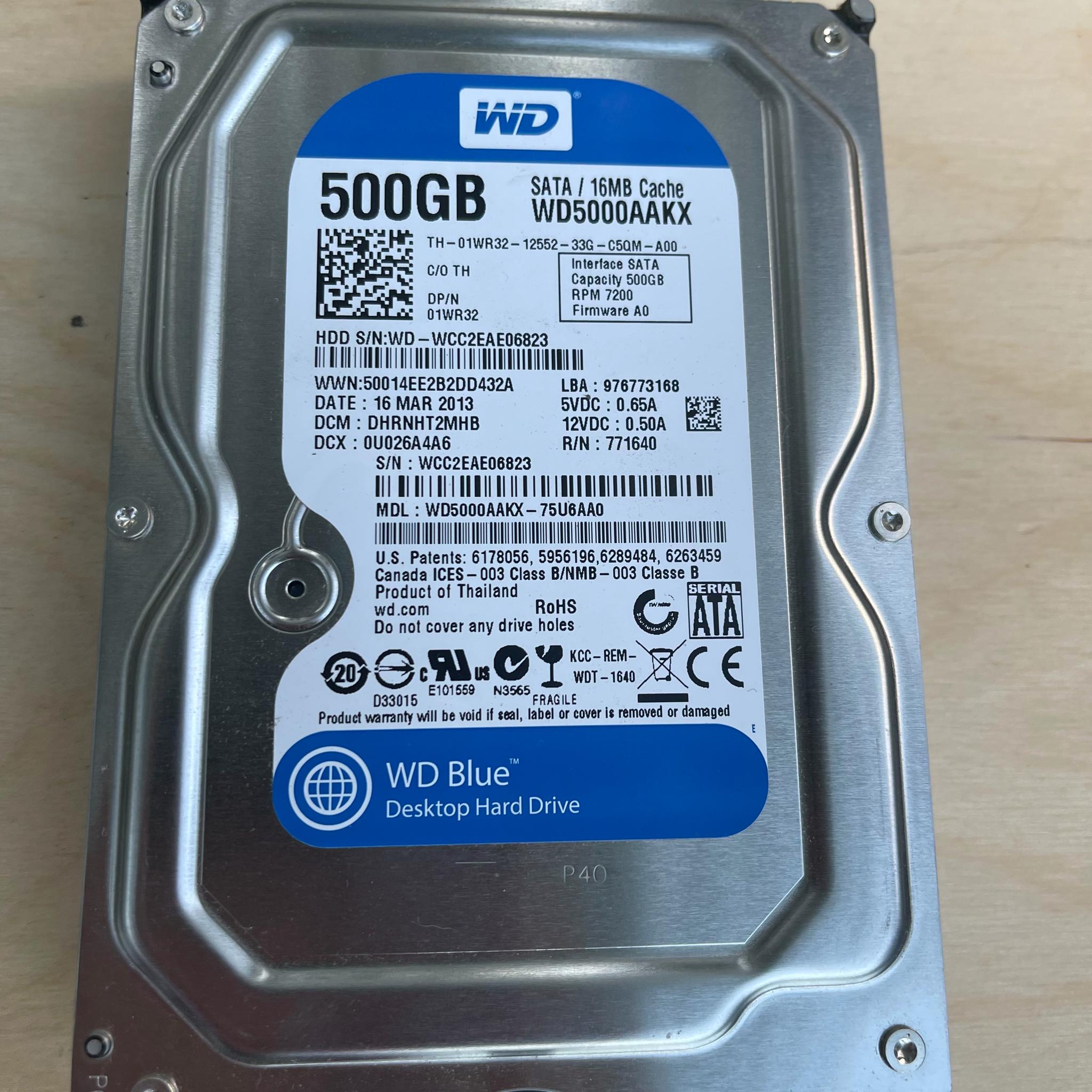 Western Digital blue HDD 500gb