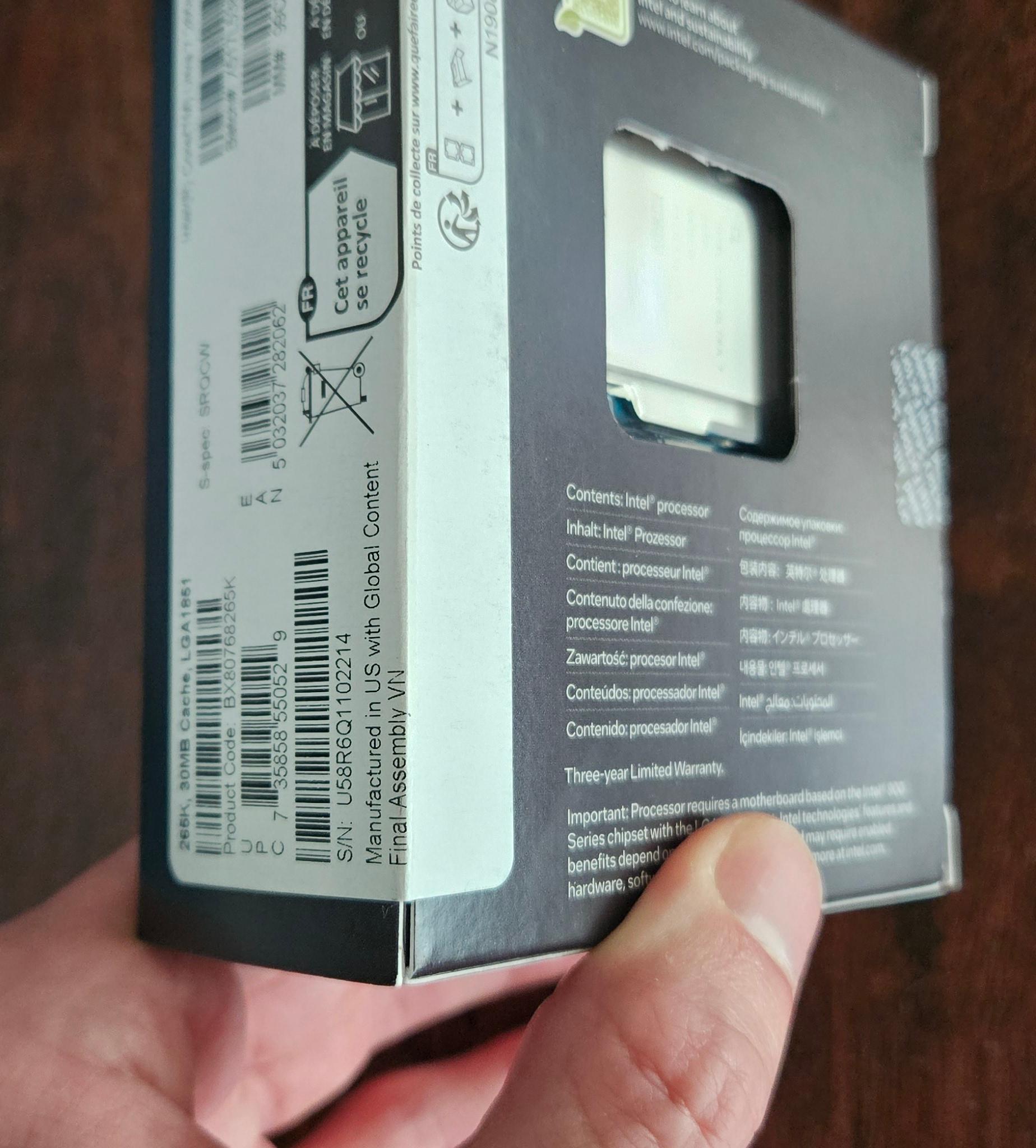 BNIB Intel Core Ultra Series 2 265K CPU