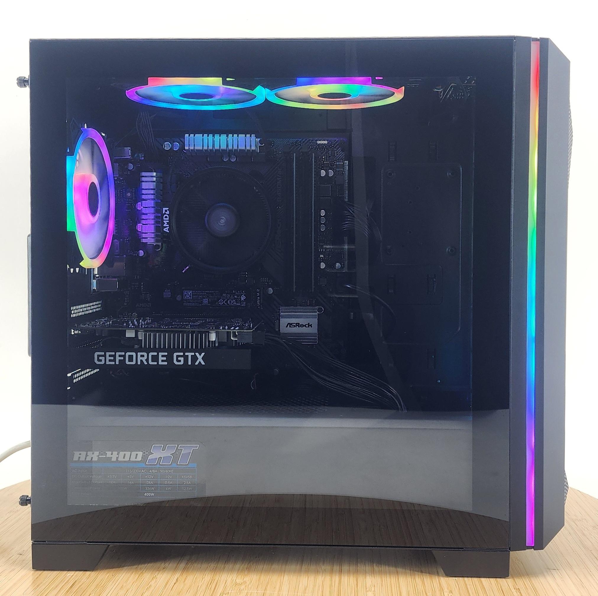 Gaming PC Ryzen 7 2700X 16GB RAM 256GB SSD + 1TB HDD GTX 1650 SUPER 4GB Windows 11 Computer