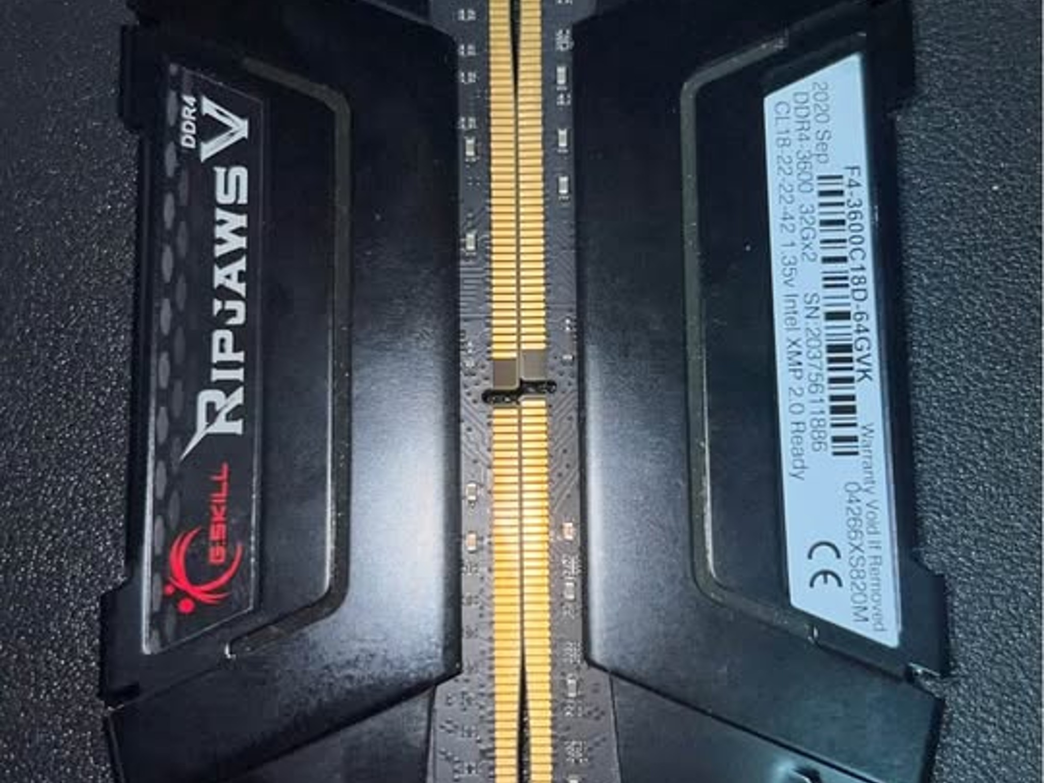 G.Skill Ripjaws V 64GB (2x32GB) DDR4-3600 PC4-28800 CL18 Dual Channel Memory Kit [F4-3600C18D-64GVK]