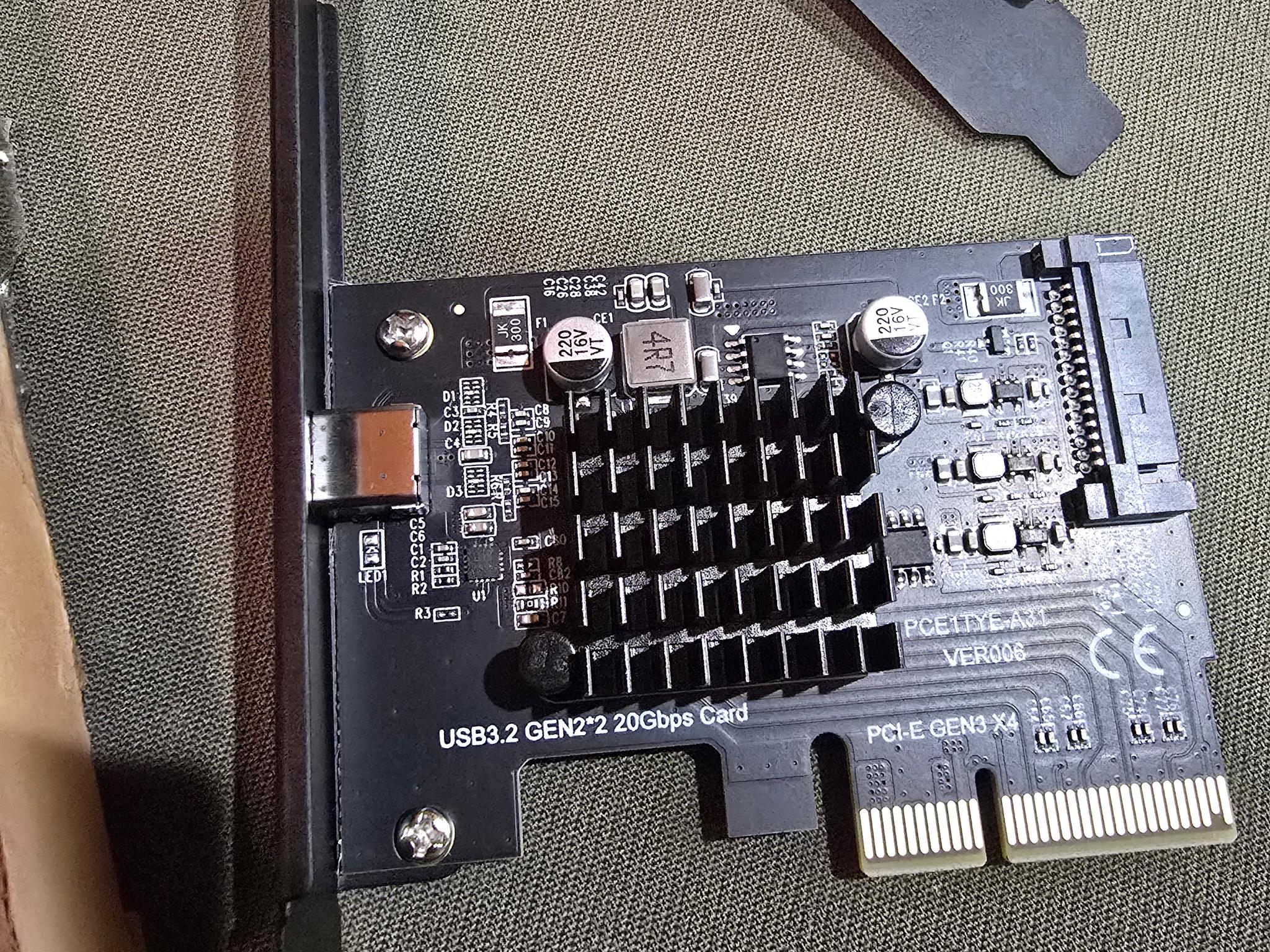 20Gbps USB 3.2 Gen2 Type-C USB-C Female to PCI-E 4X Express Card Adapter ASM3242 Chipset